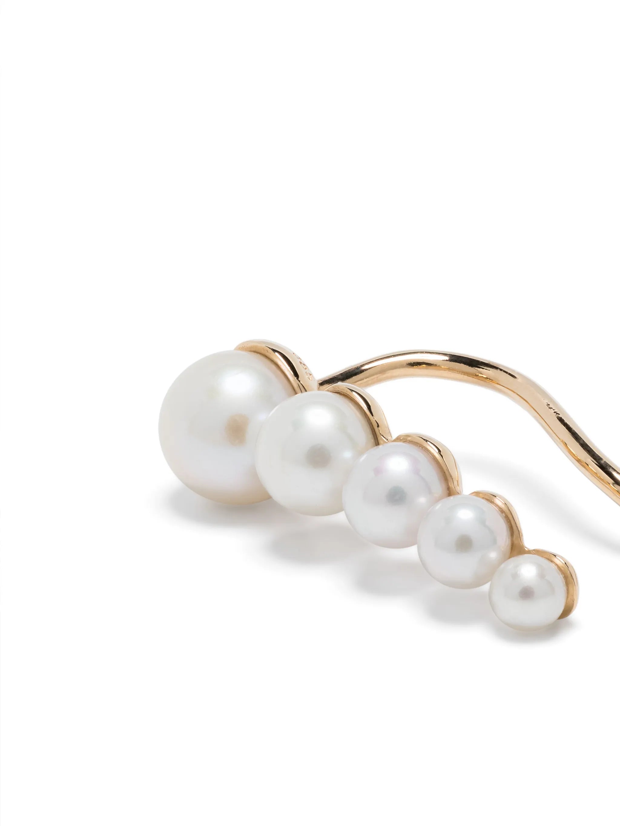 14kt yellow gold Petite Croissant Japonais freshwater pearl single earring