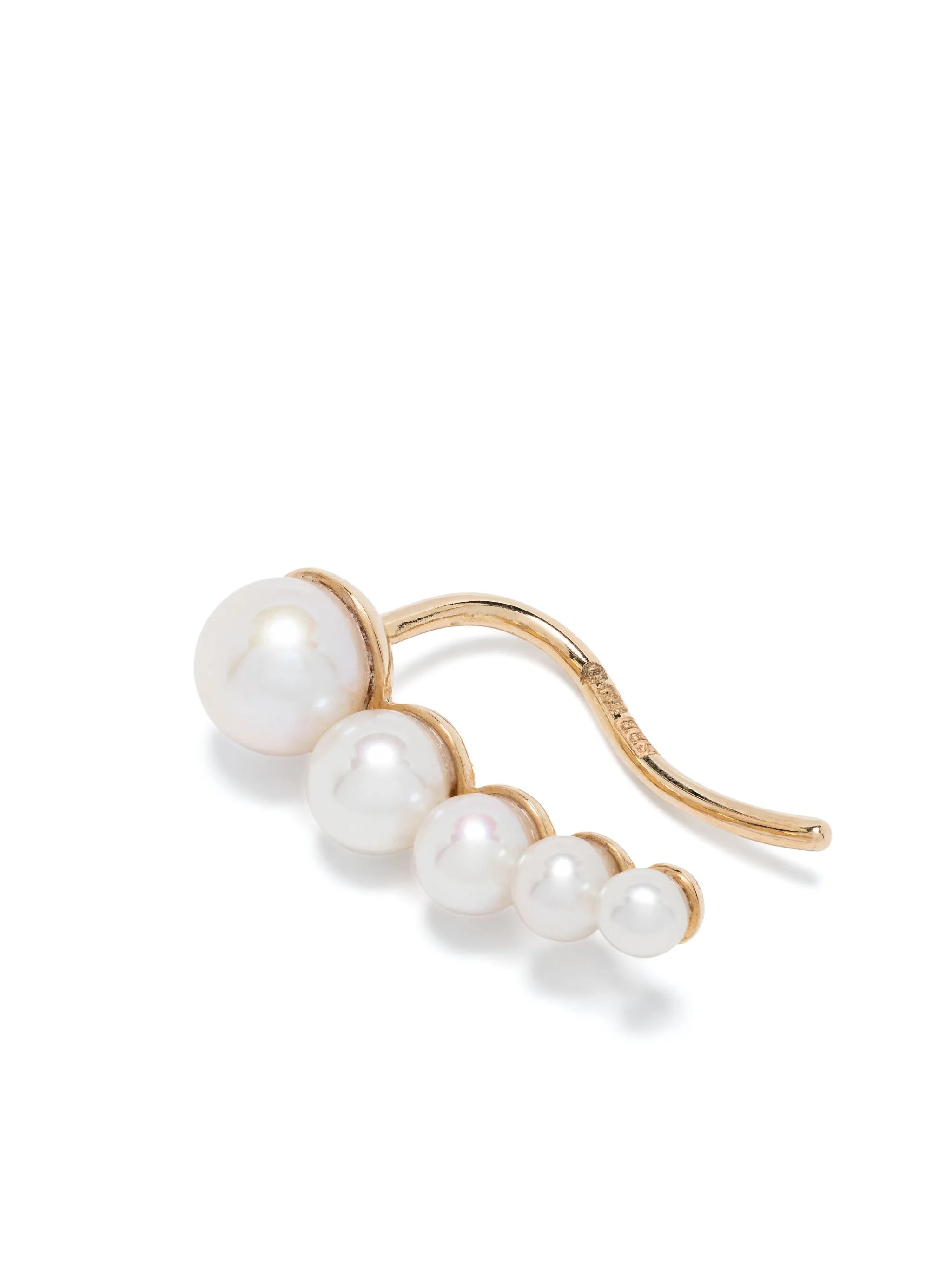 14kt yellow gold Petite Croissant Japonais freshwater pearl single earring