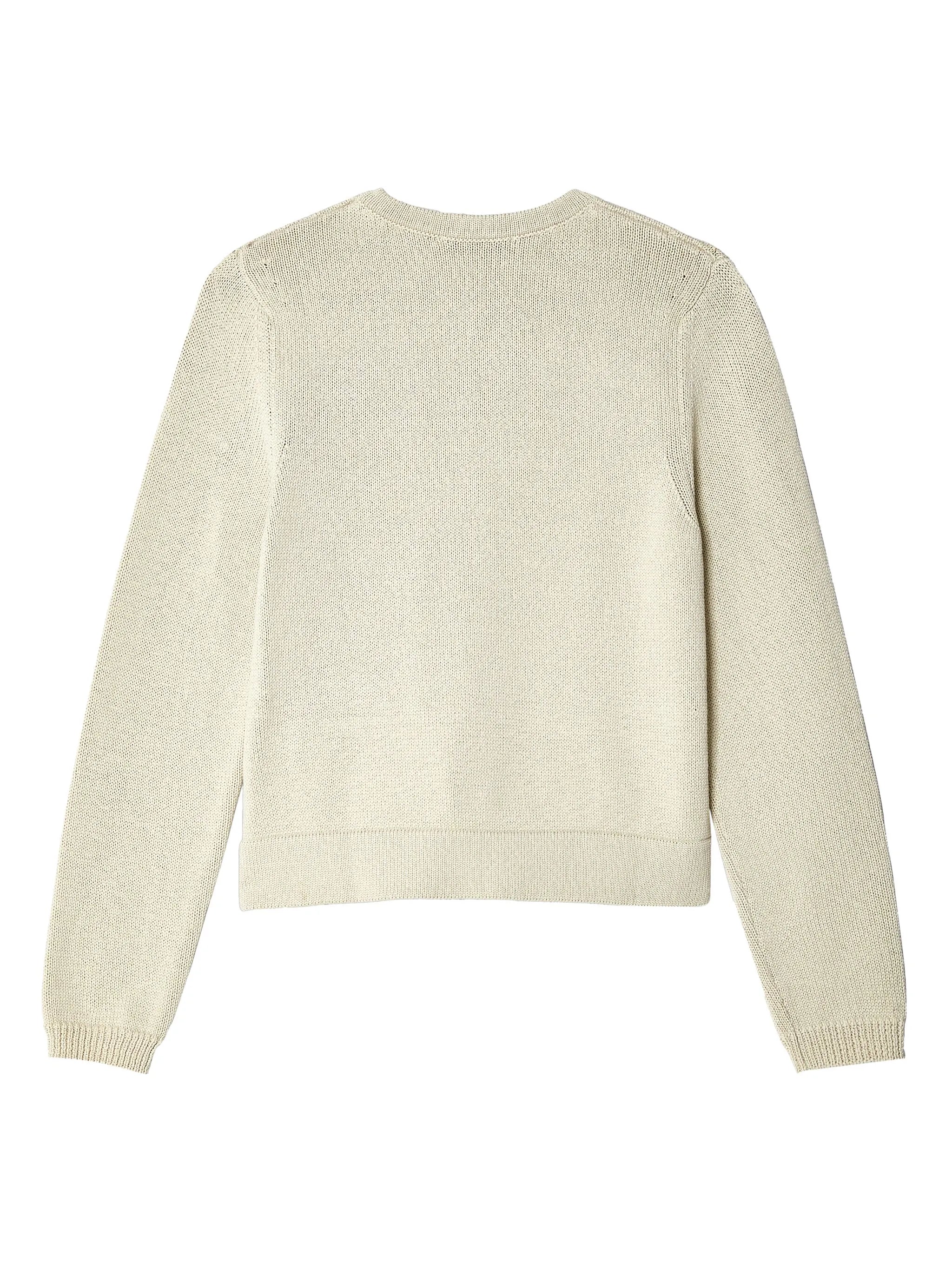 round-neck cotton cardigan