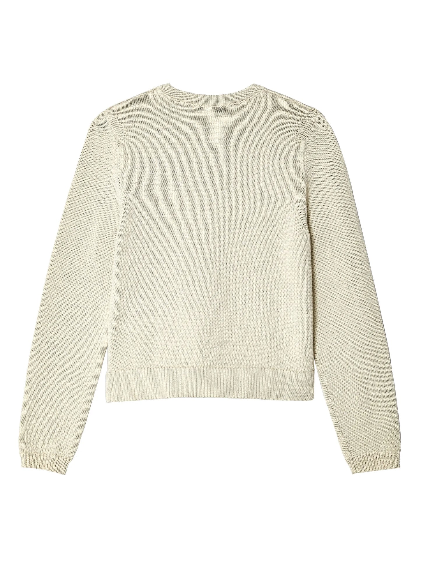 round-neck cotton cardigan