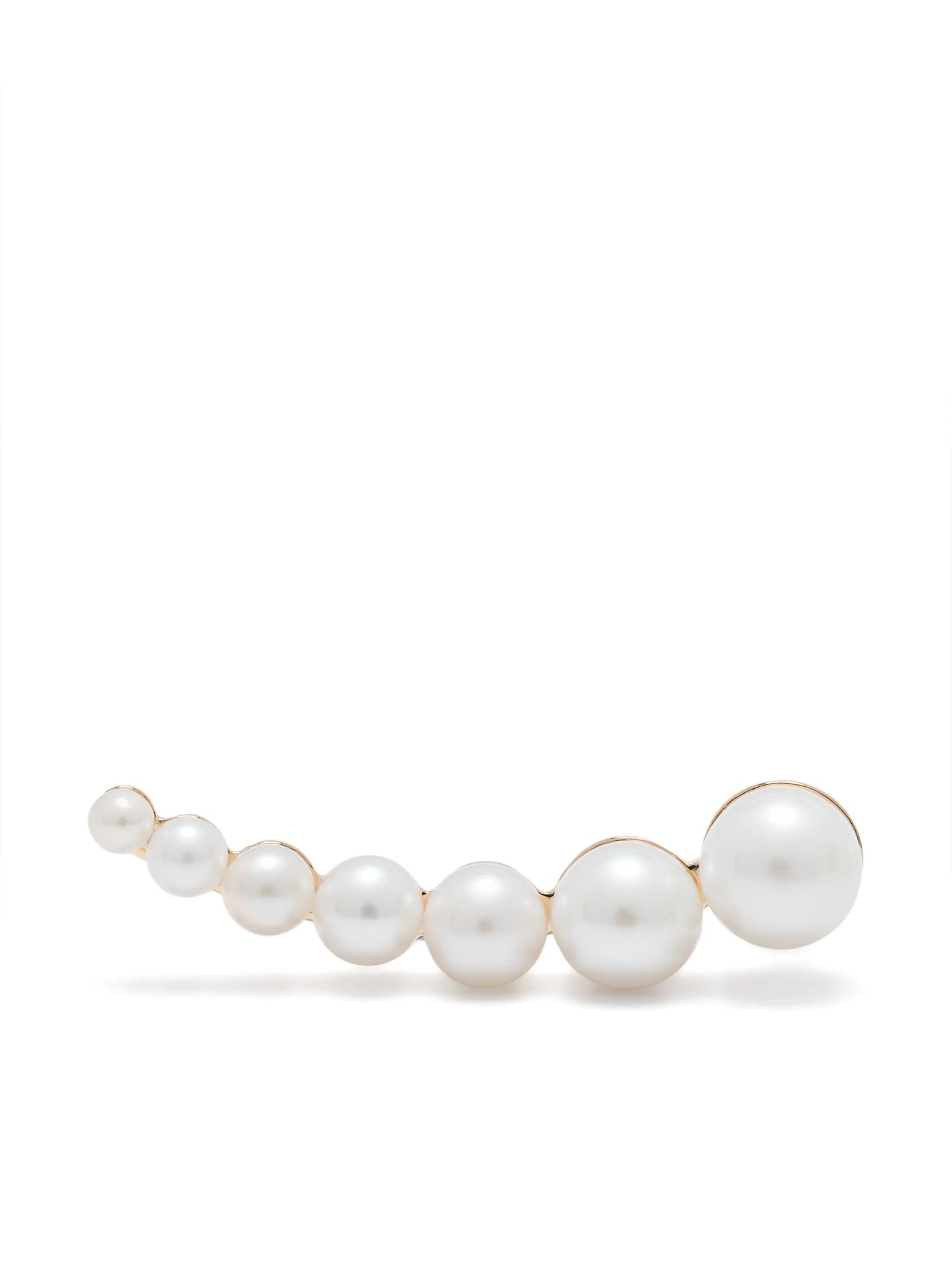 14kt recycled yellow gold Croissant Japonais pearl single earring