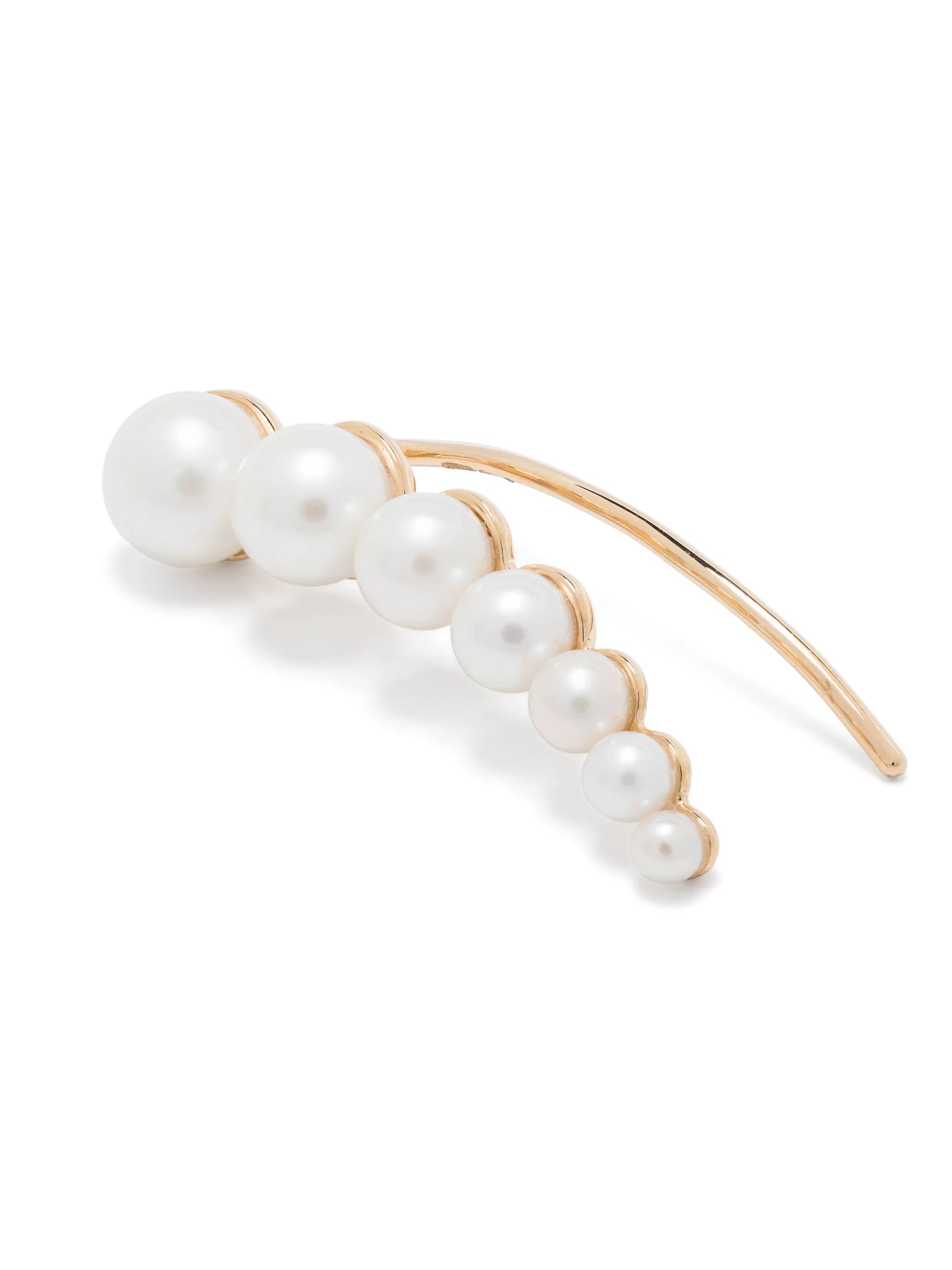 14kt recycled yellow gold Croissant Japonais pearl single earring