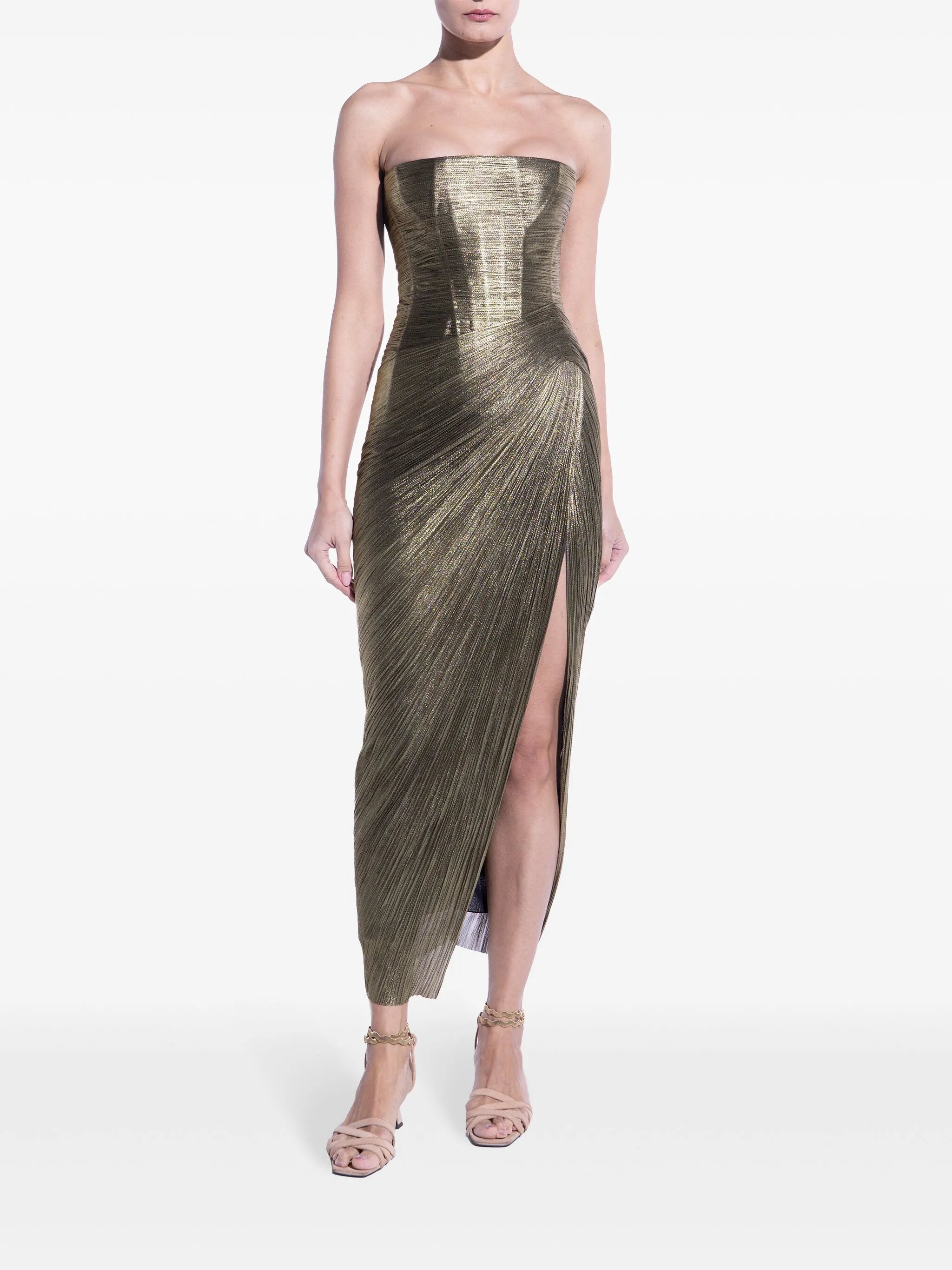 Ruby metallic midi dress