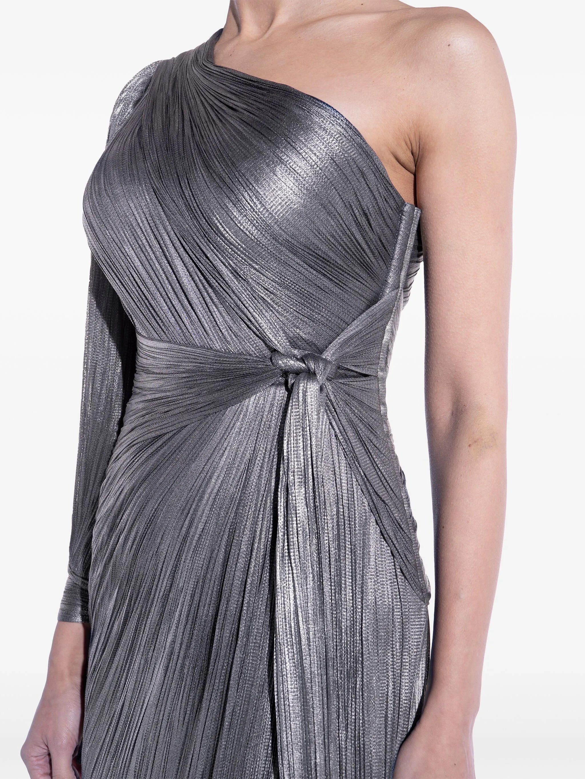 Palmer one-shoulder silk gown