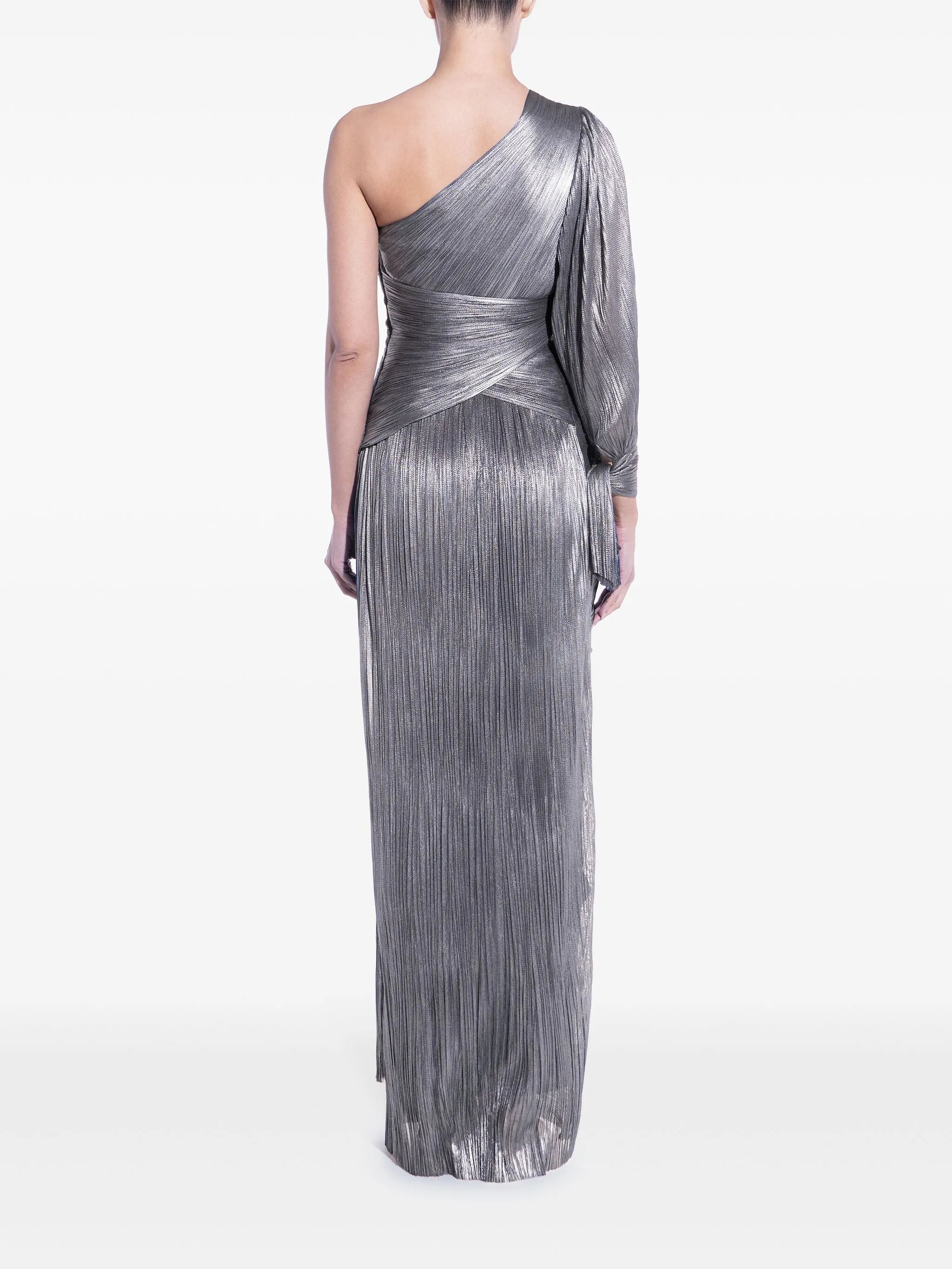 Palmer one-shoulder silk gown