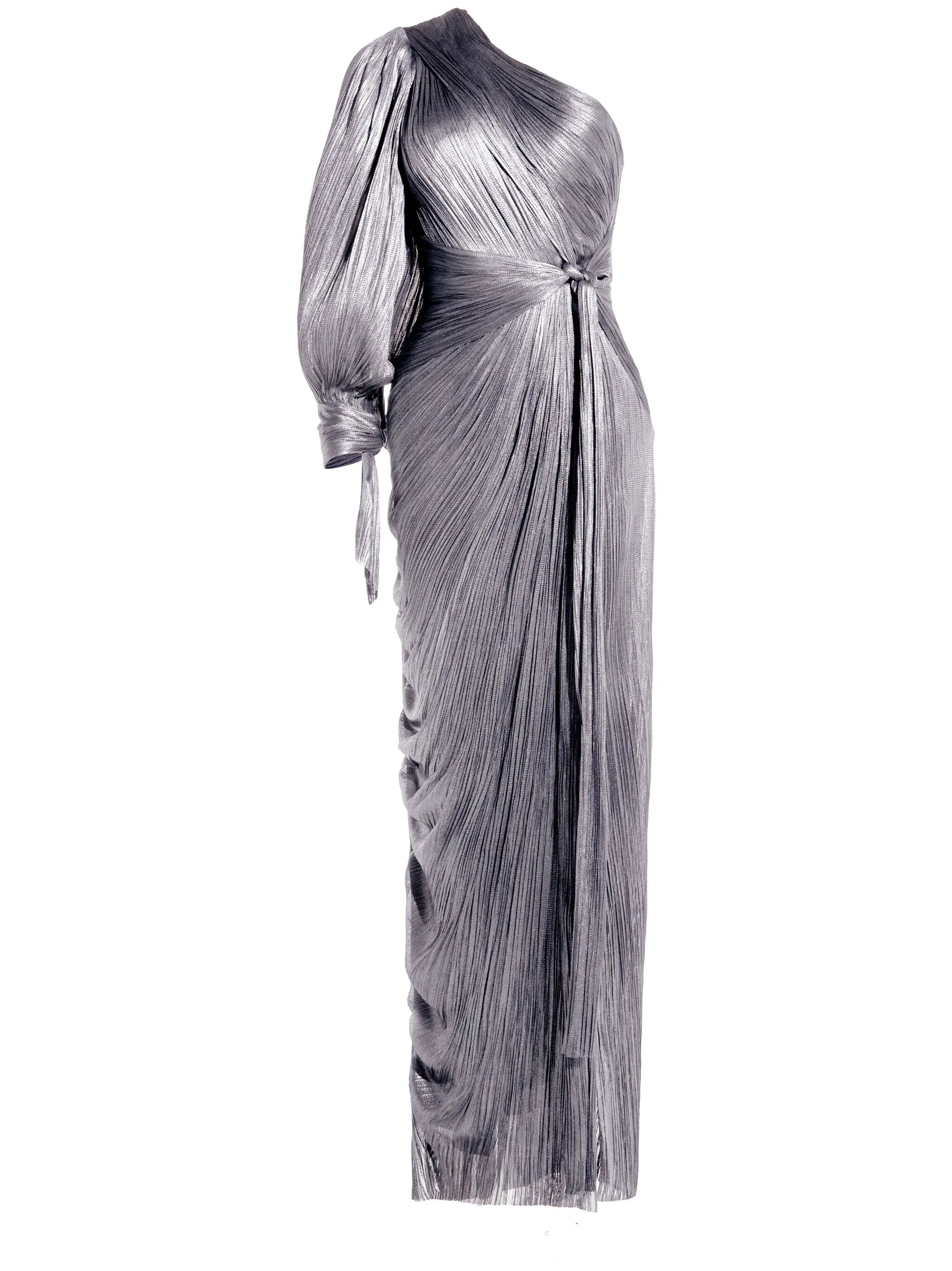 Palmer one-shoulder silk gown