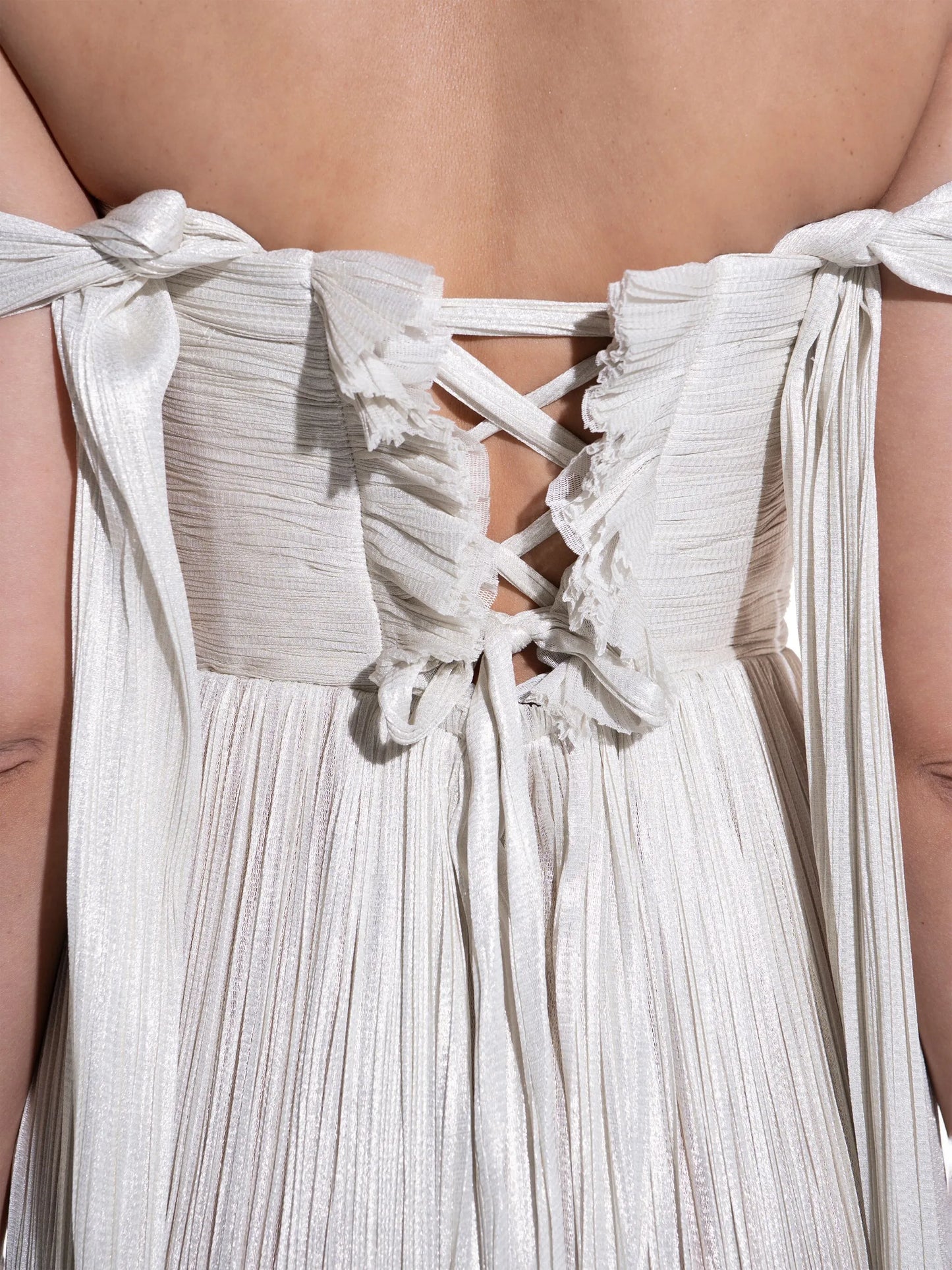Theia pleated gown