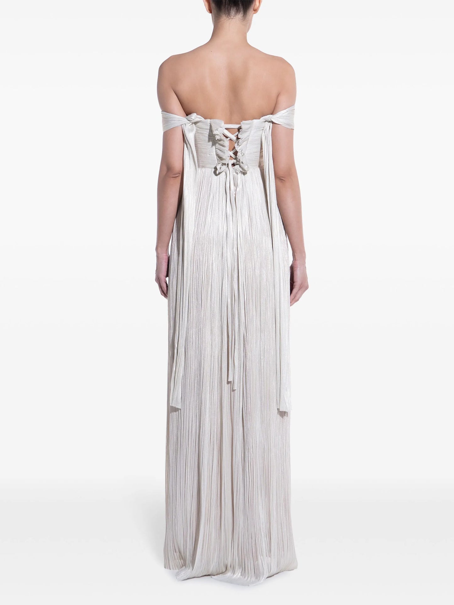 Theia pleated gown