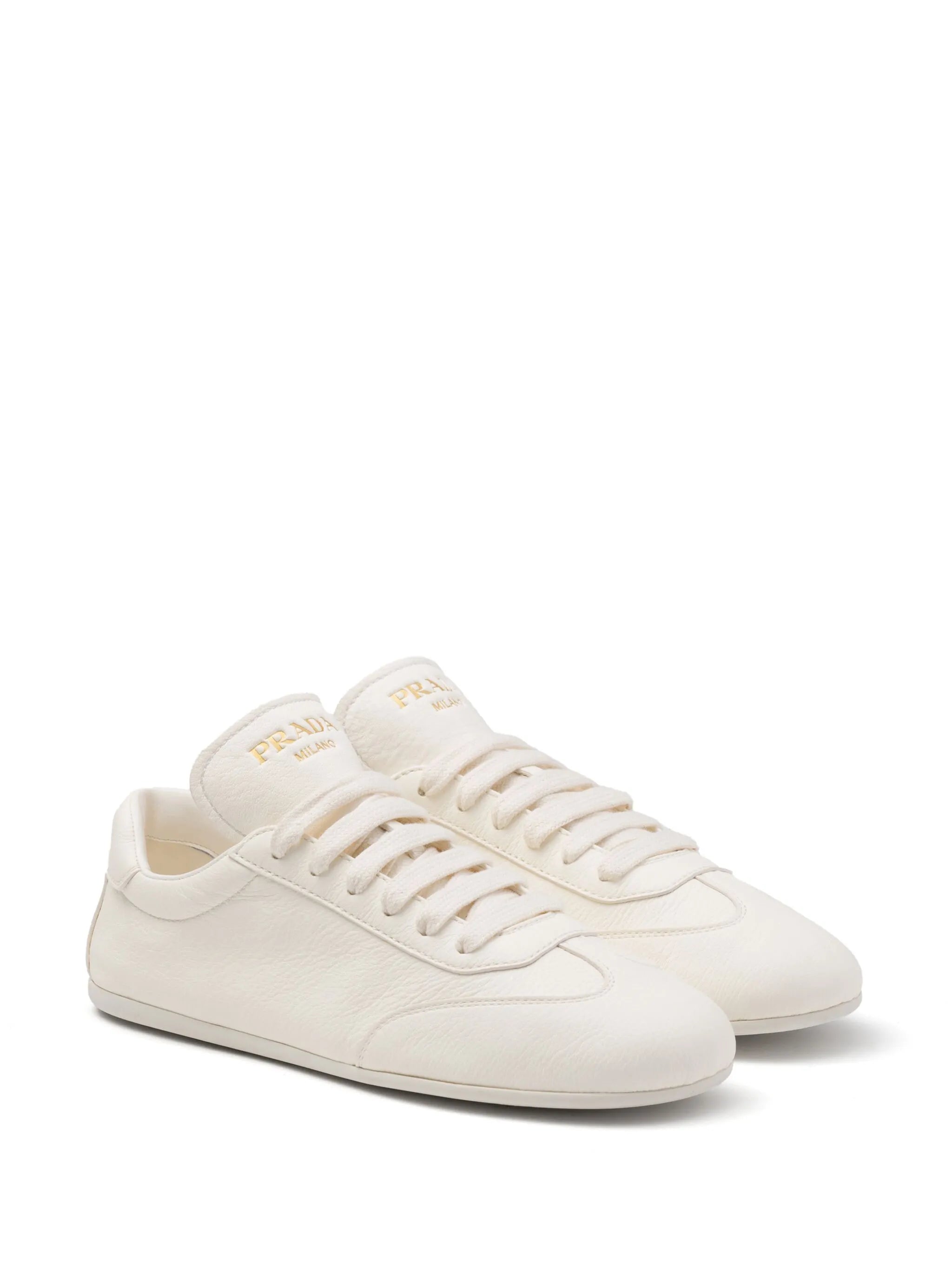 logo-print leather sneakers