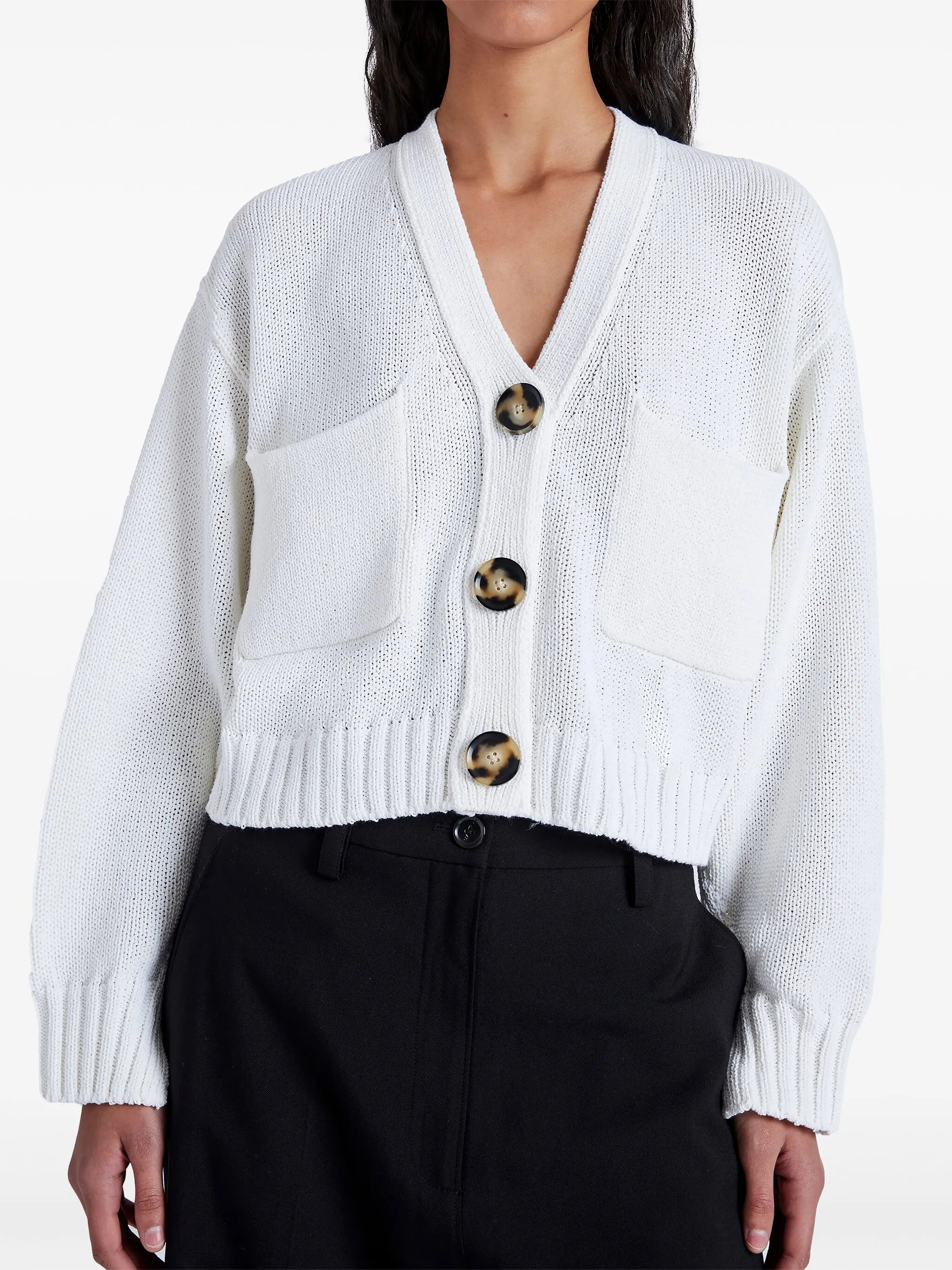 cropped knit cardigan