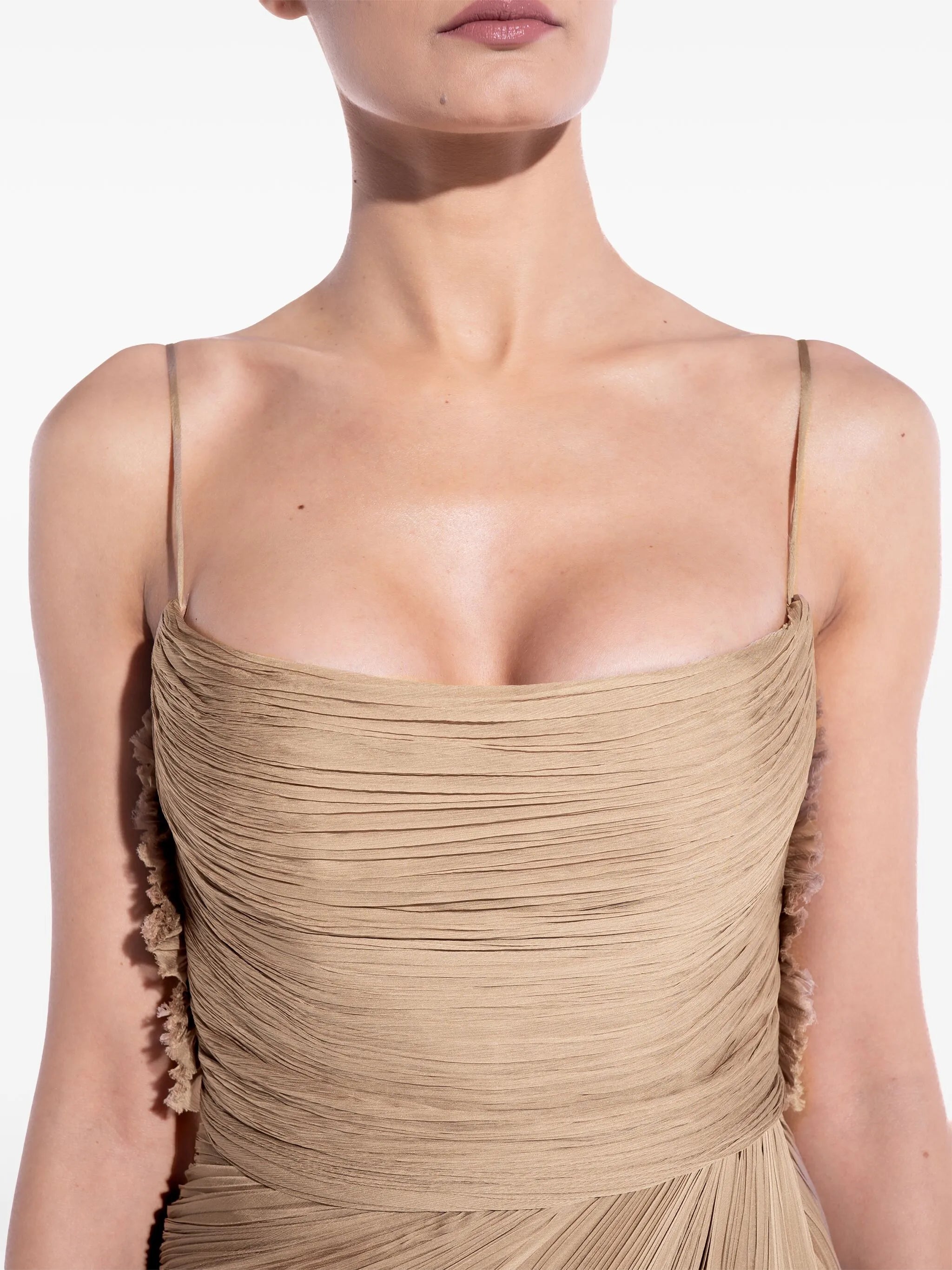 Manon pleated silk gown