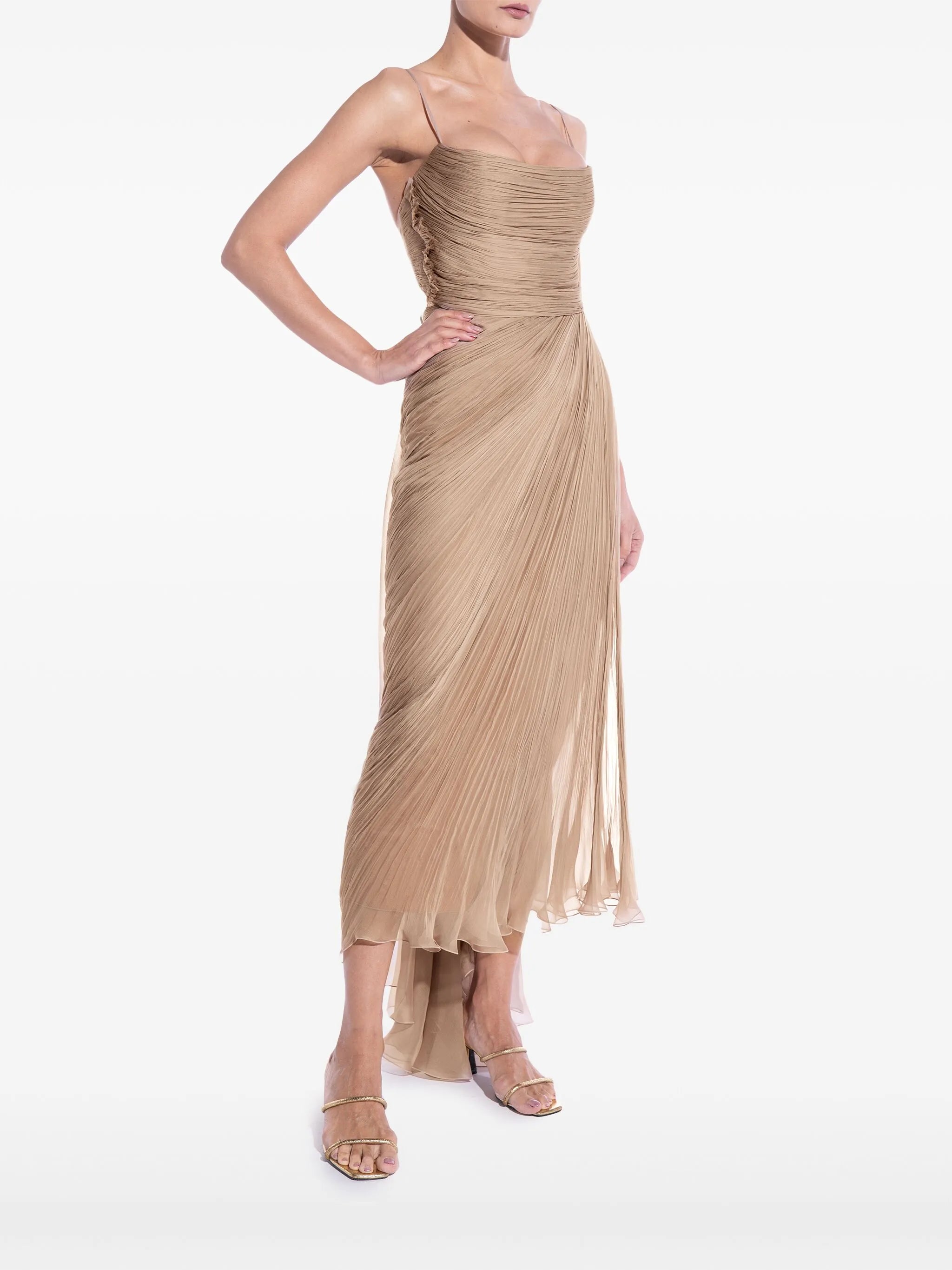 Manon pleated silk gown