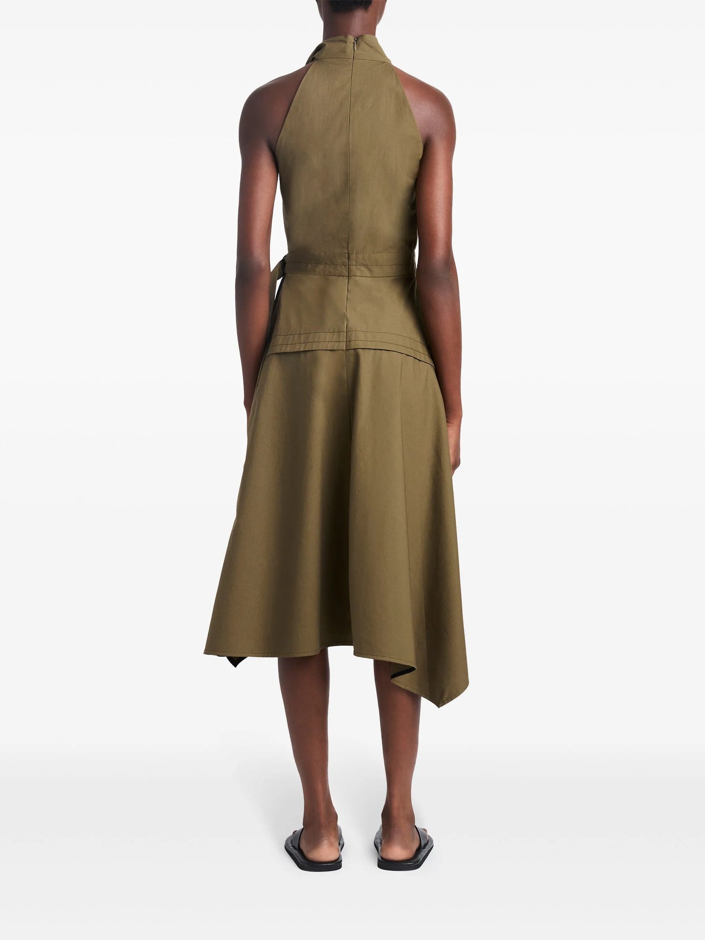 layered poplin wrap dress
