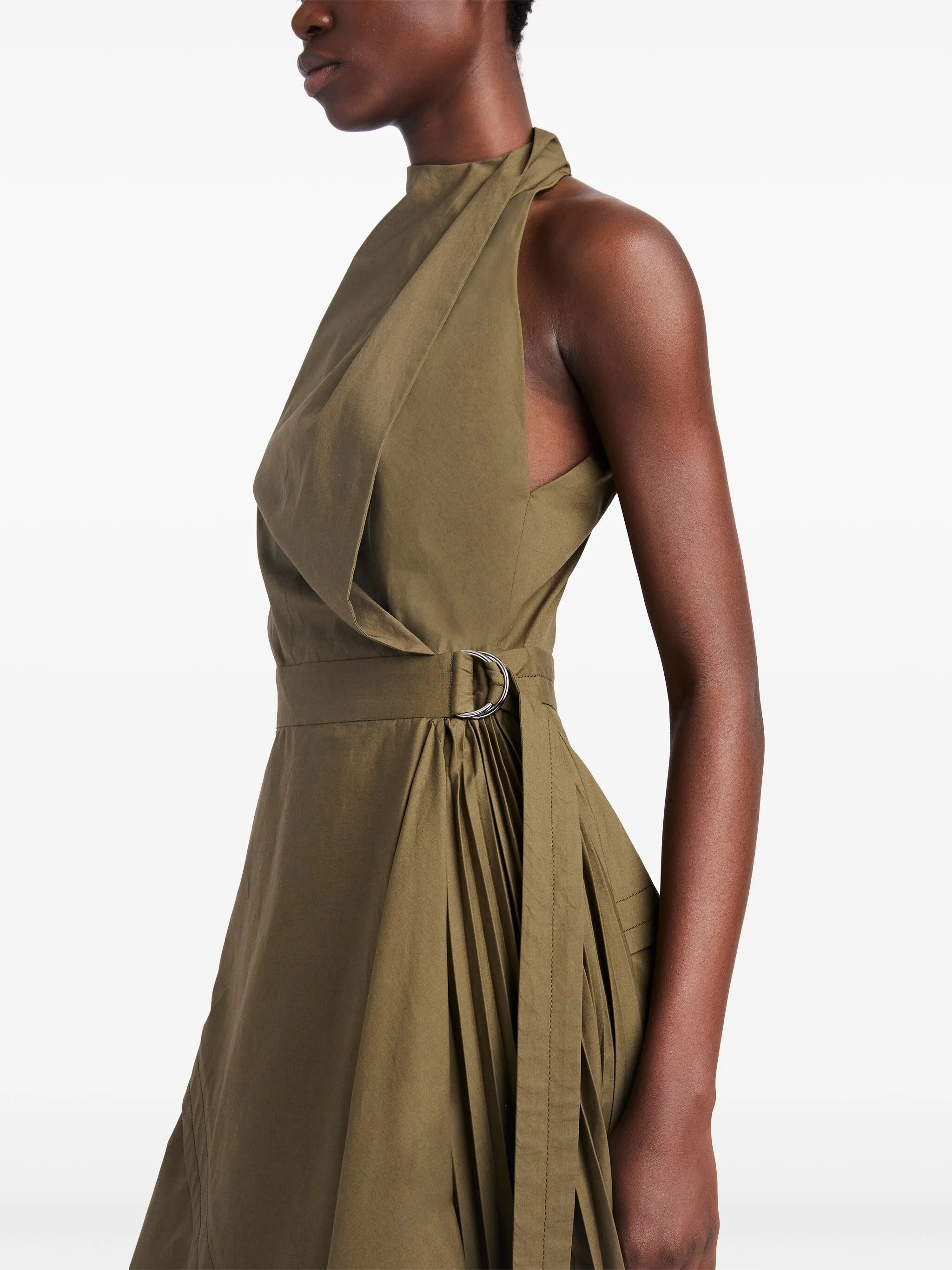 layered poplin wrap dress