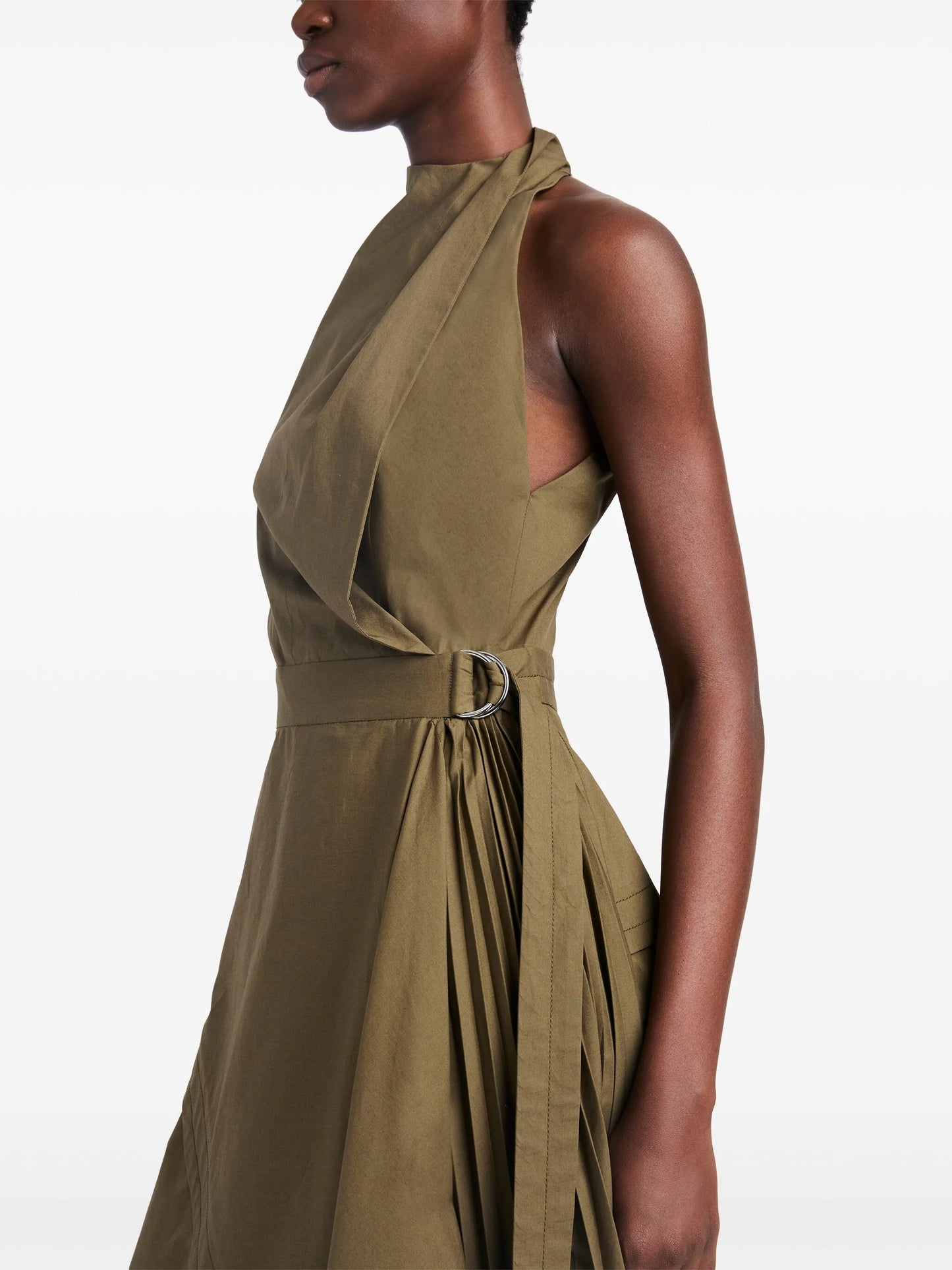 layered poplin wrap dress