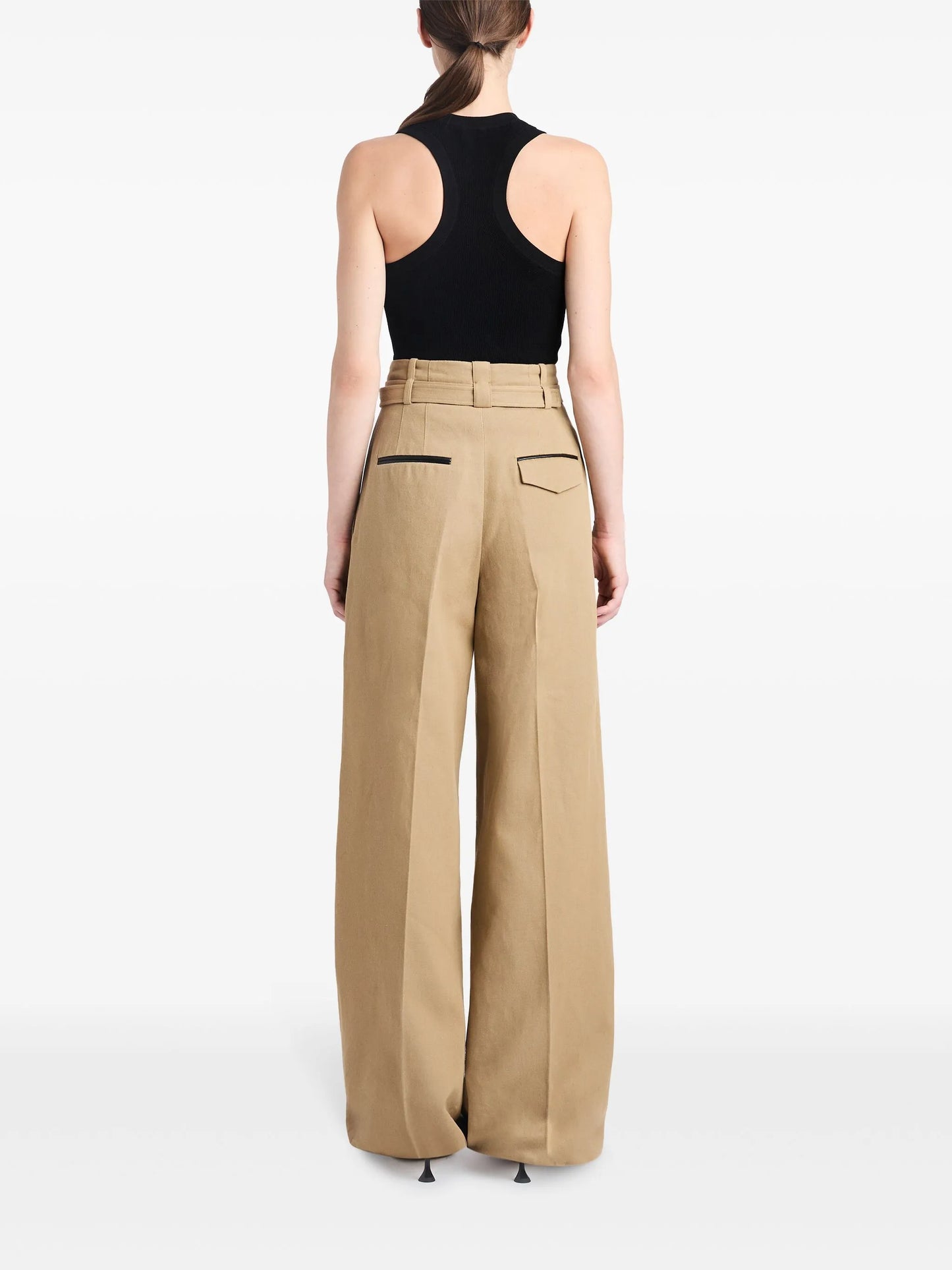 Dana wide-leg cotton-linen trousers