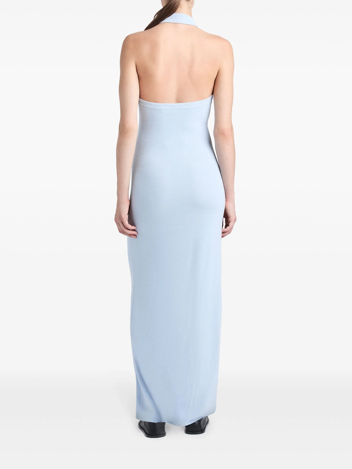 ribbed-knit halterneck dress