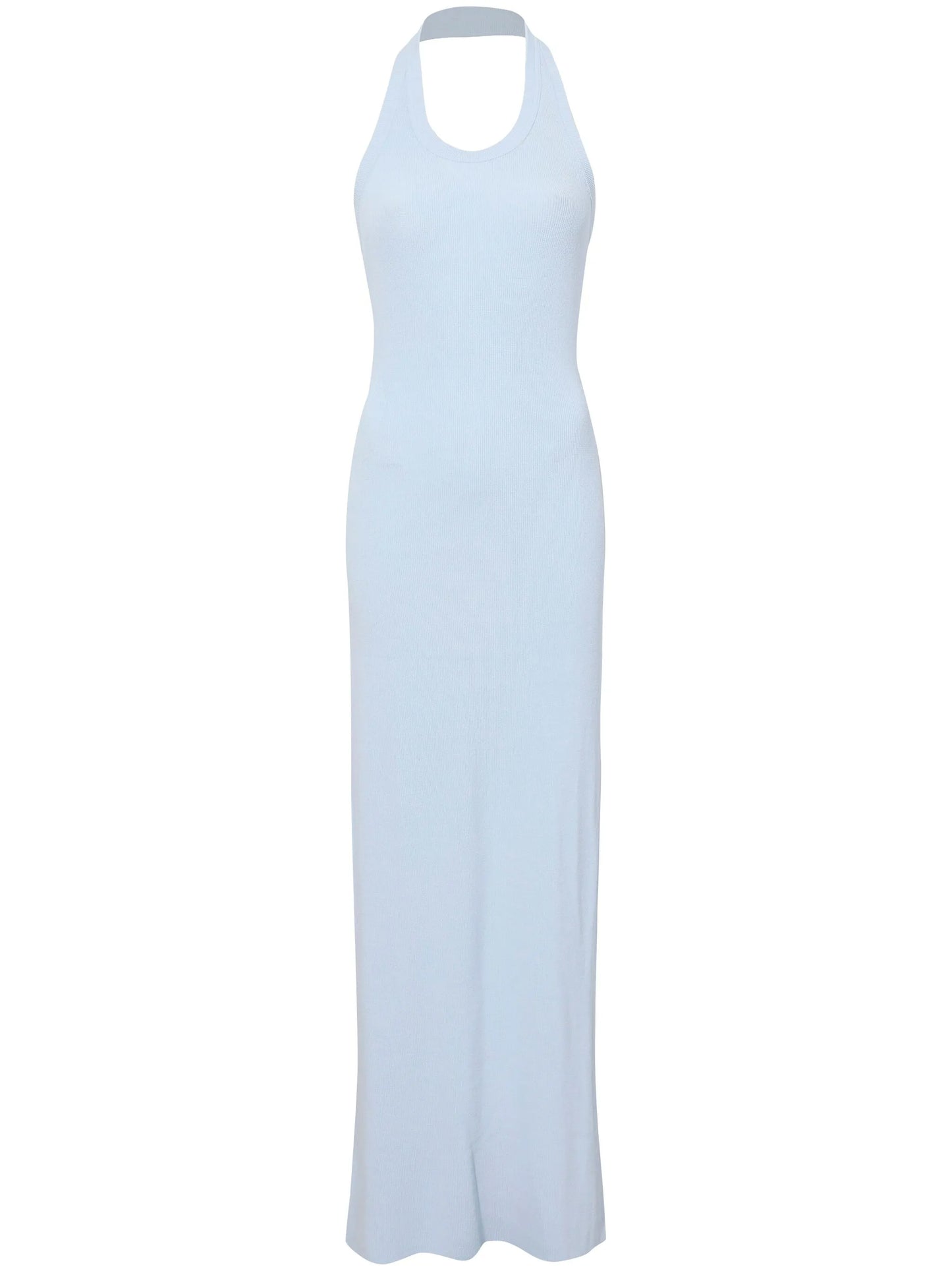 ribbed-knit halterneck dress