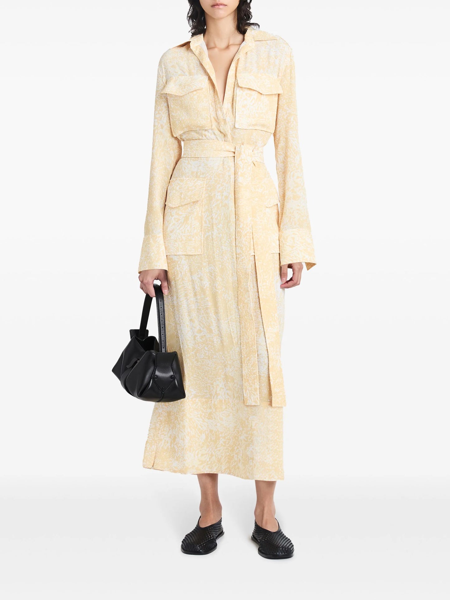 abstract-print crepe maxi dress
