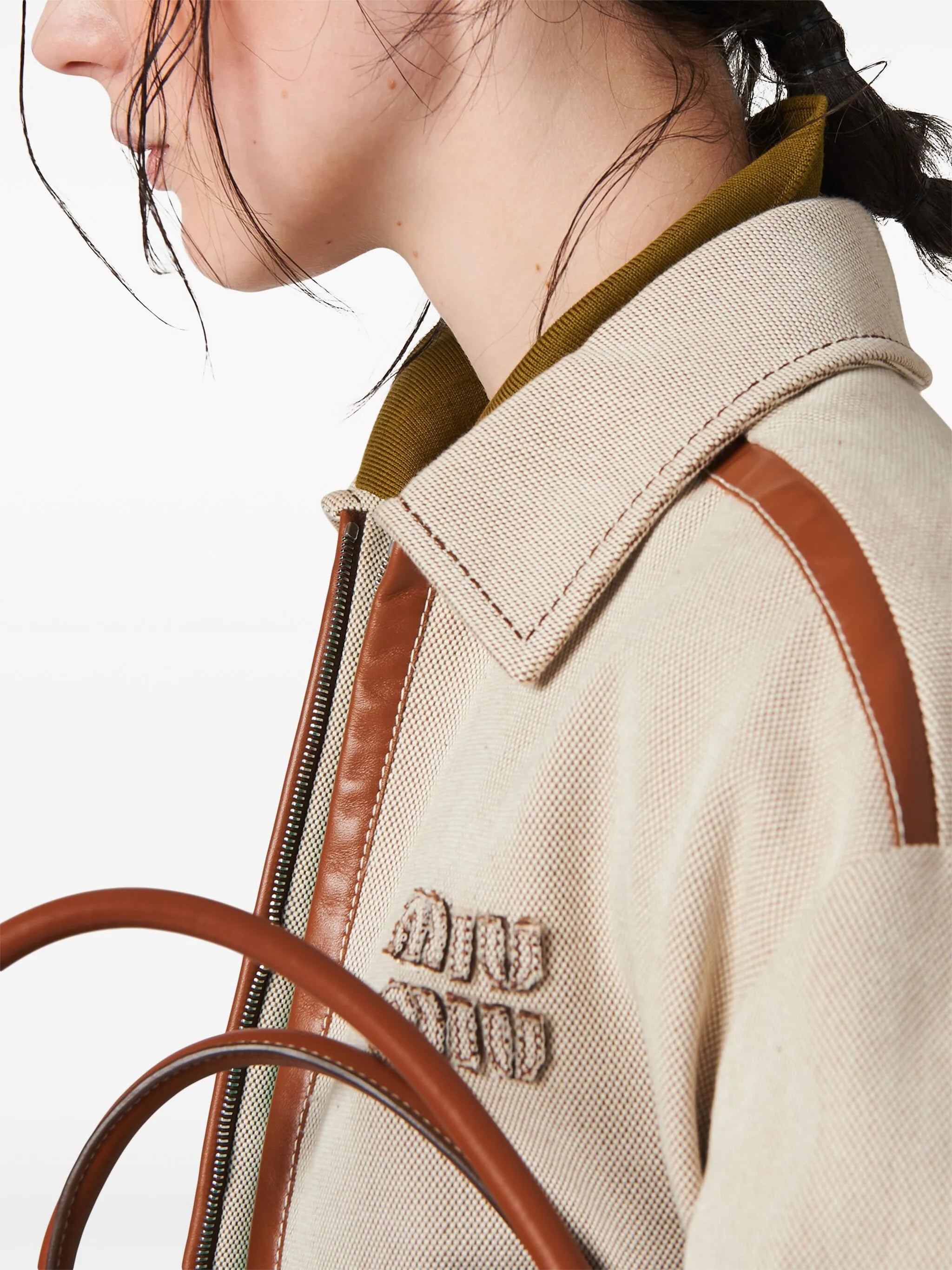 jacquard canvas blouson jacket