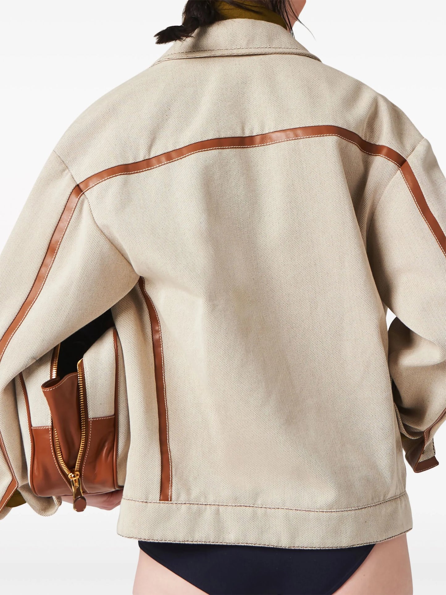 jacquard canvas blouson jacket