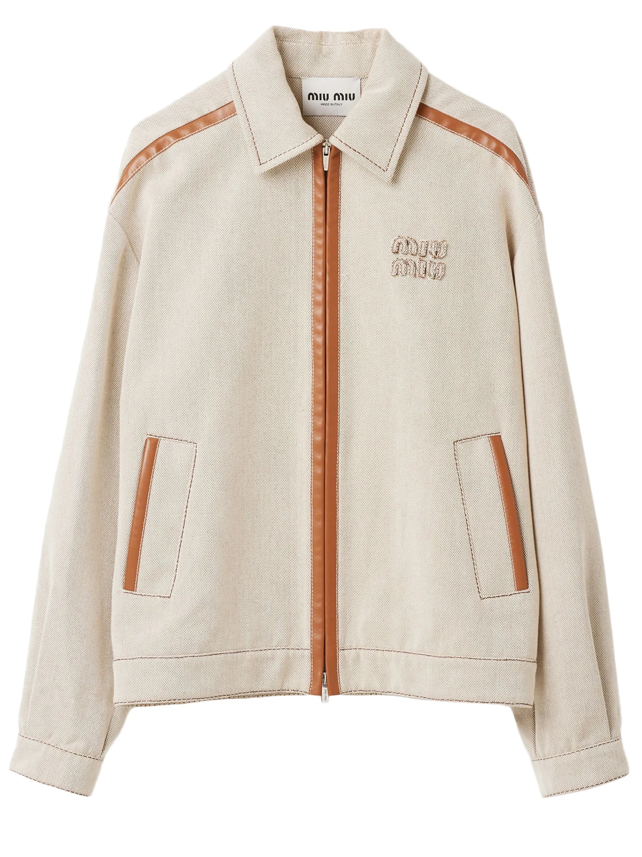 jacquard canvas blouson jacket