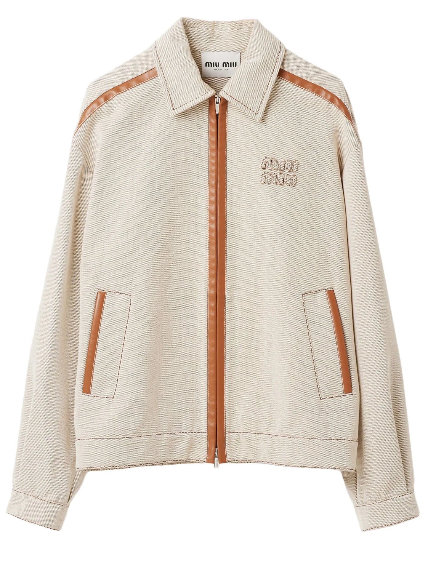 jacquard canvas blouson jacket