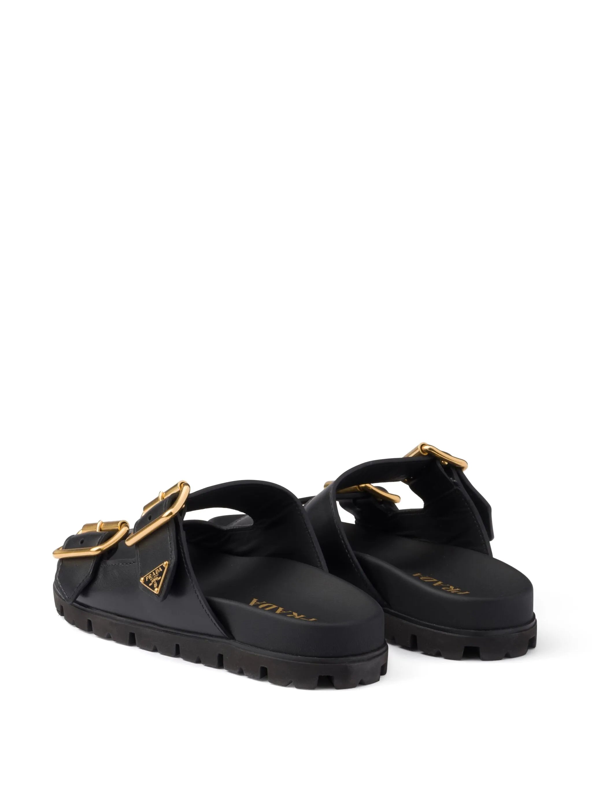 triangle-logo leather slides