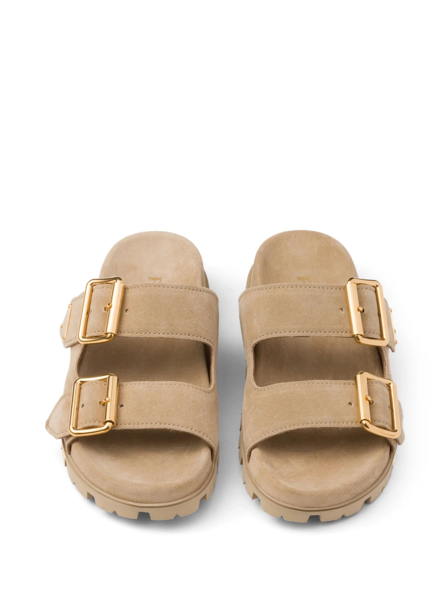 triangle-logo suede slides