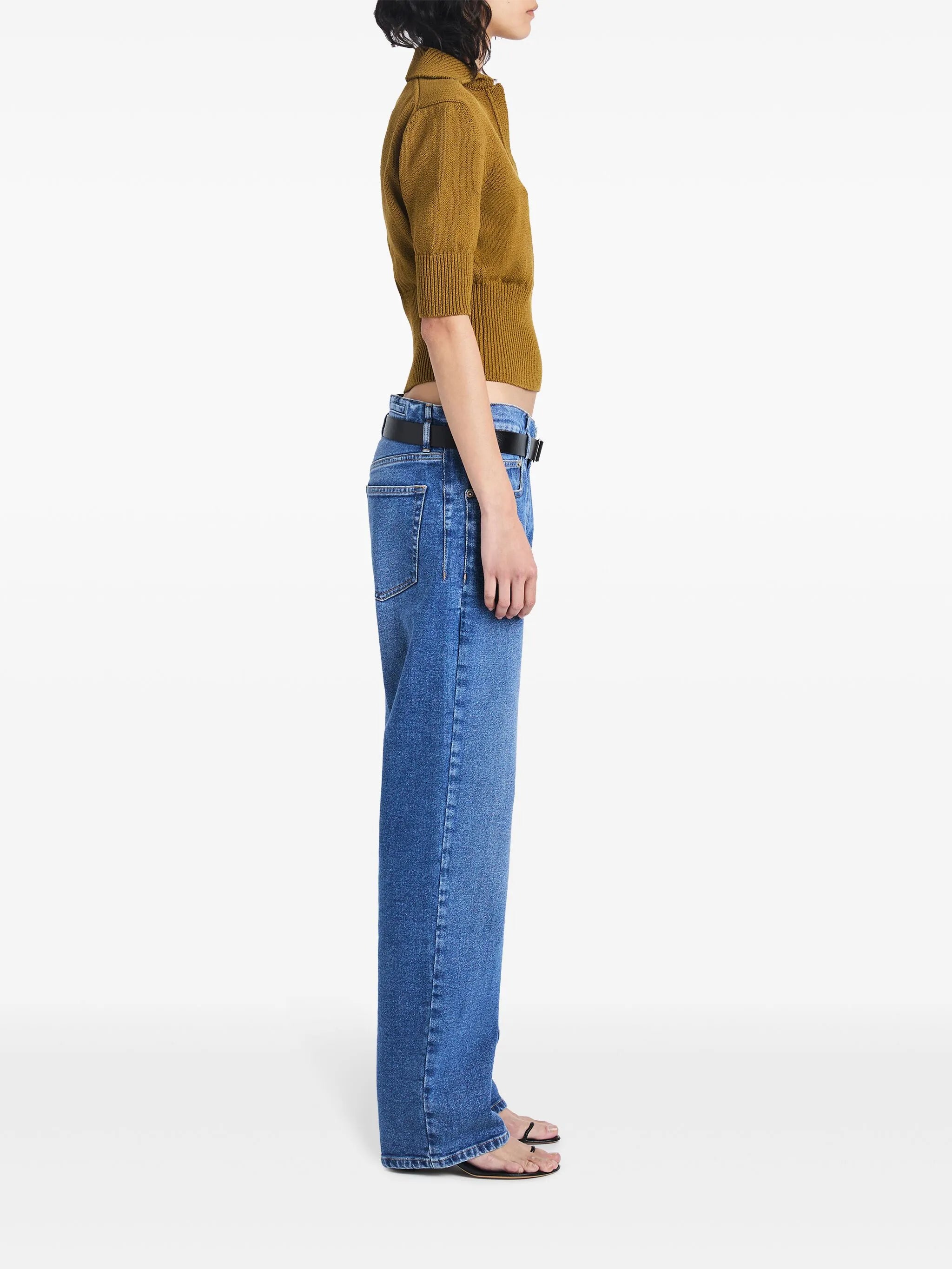 Reeve cotton-blend polo top