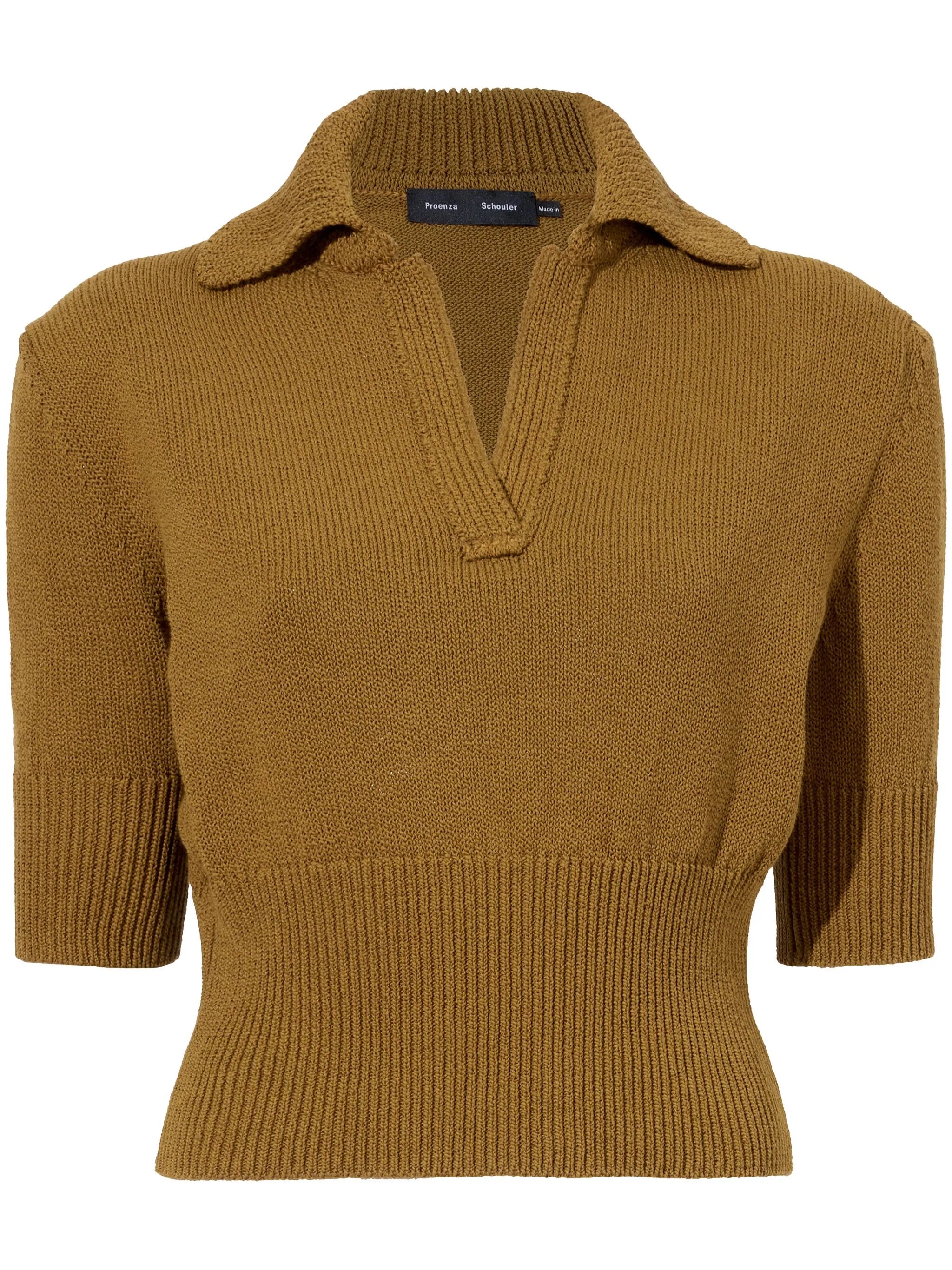 Reeve cotton-blend polo top