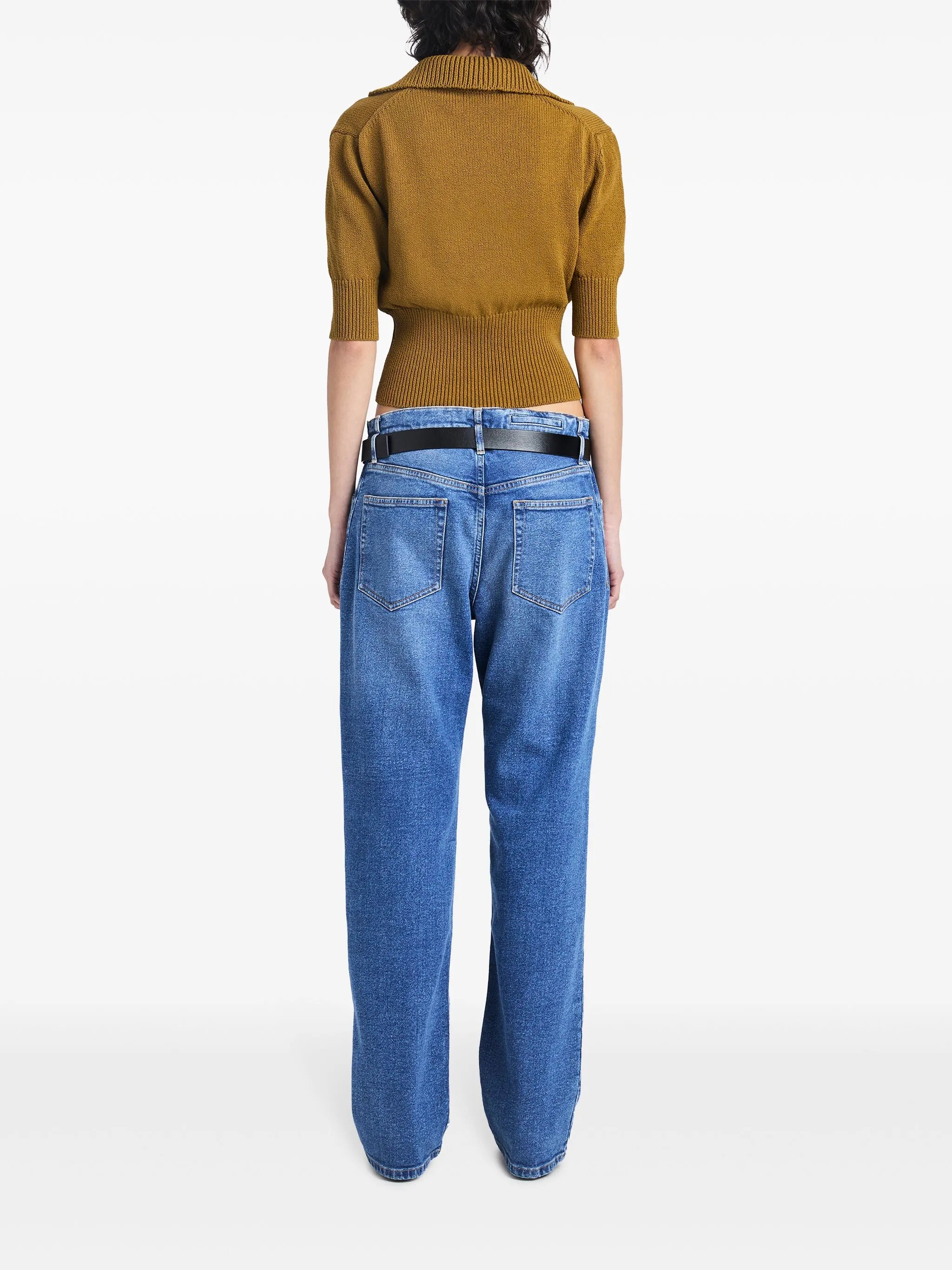 Reeve cotton-blend polo top
