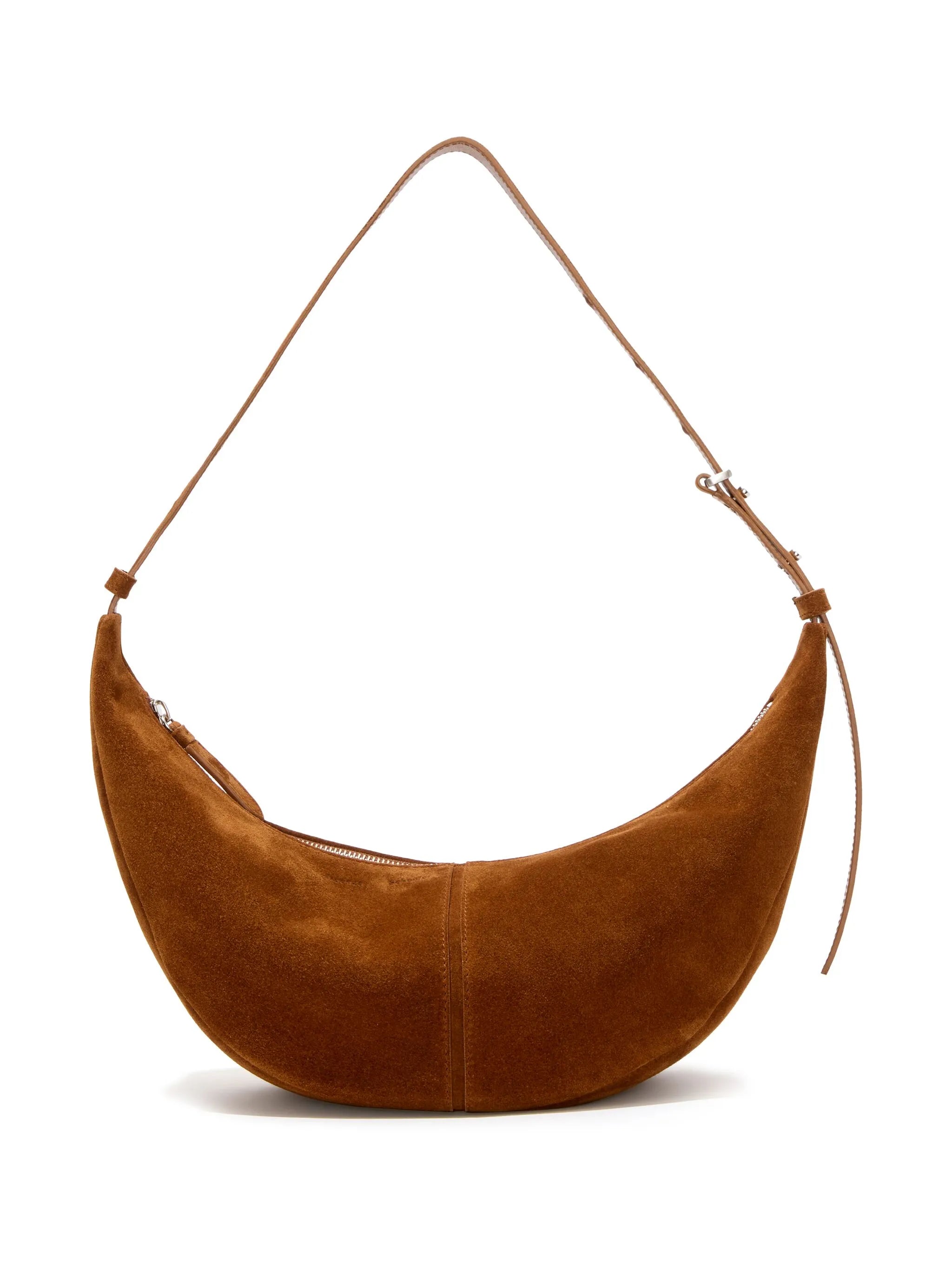 Slide suede shoulder bag