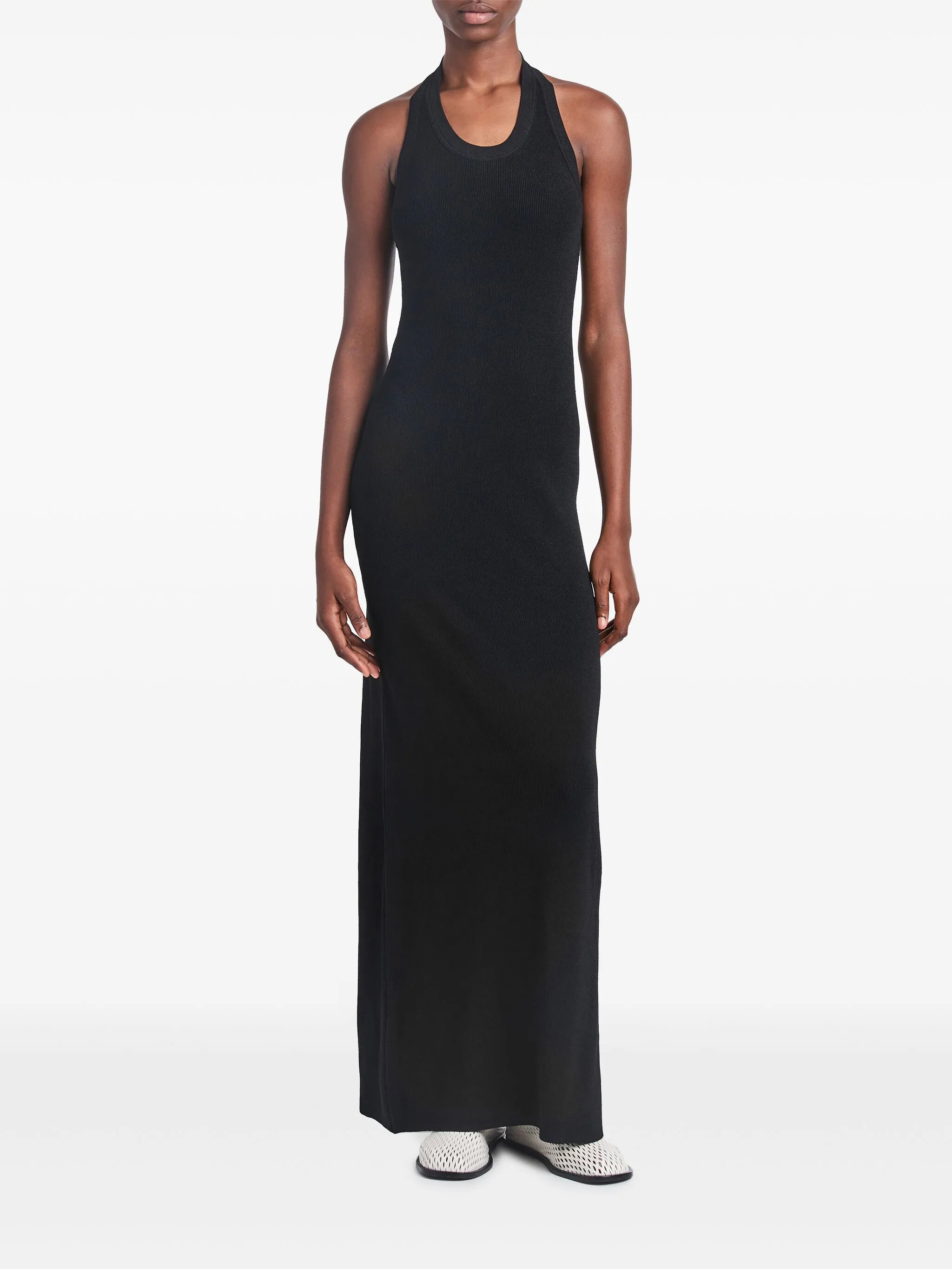 ribbed-knit halterneck dress