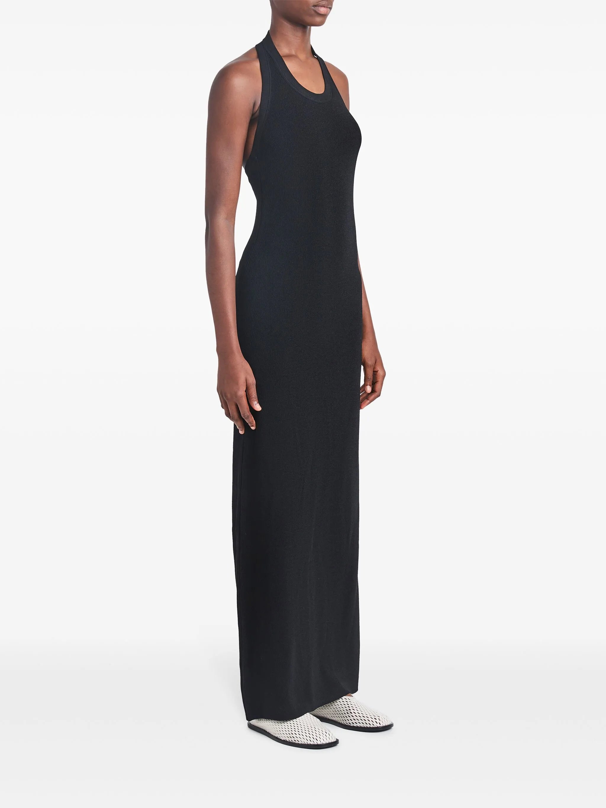 ribbed-knit halterneck dress