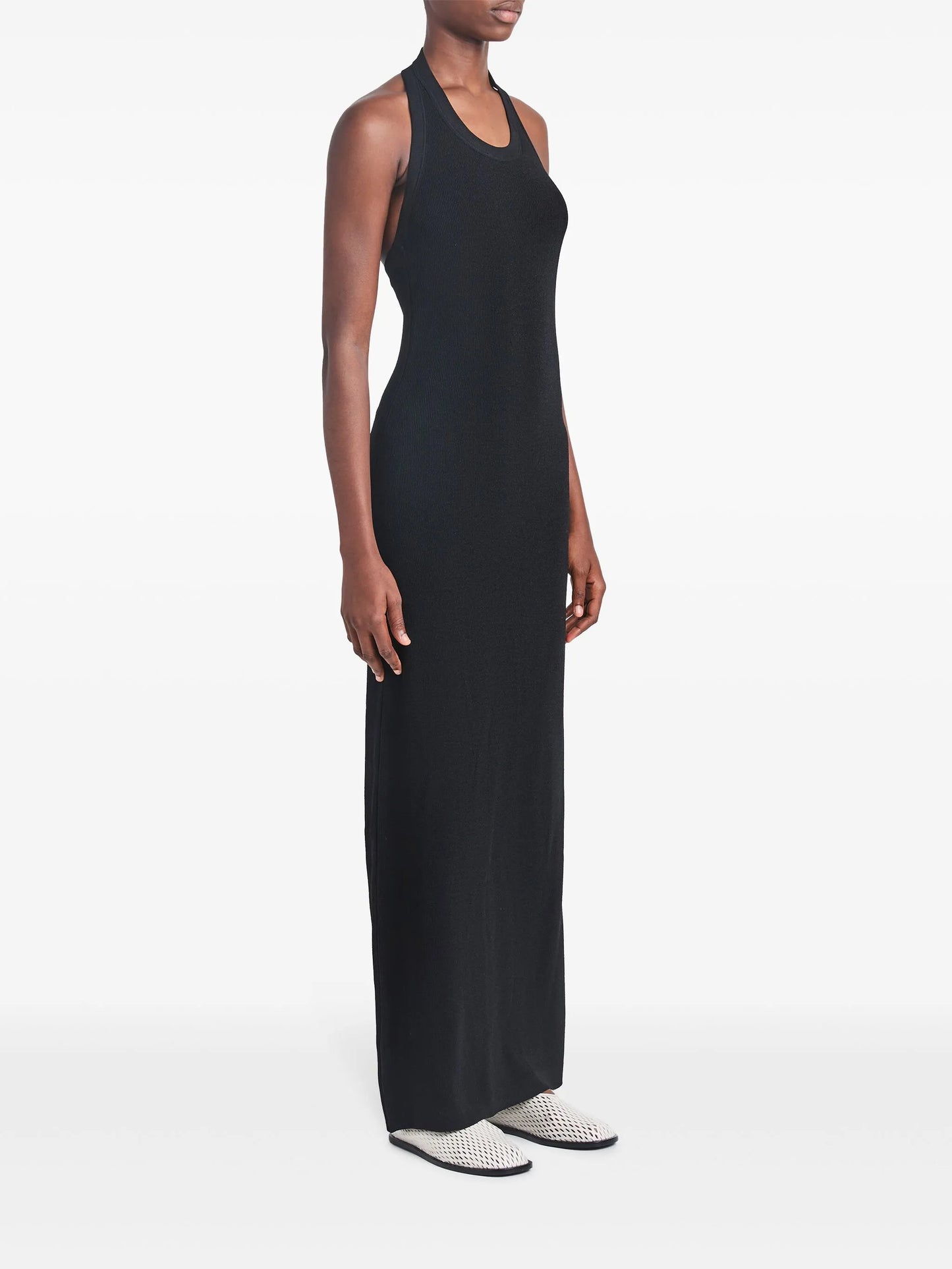 ribbed-knit halterneck dress