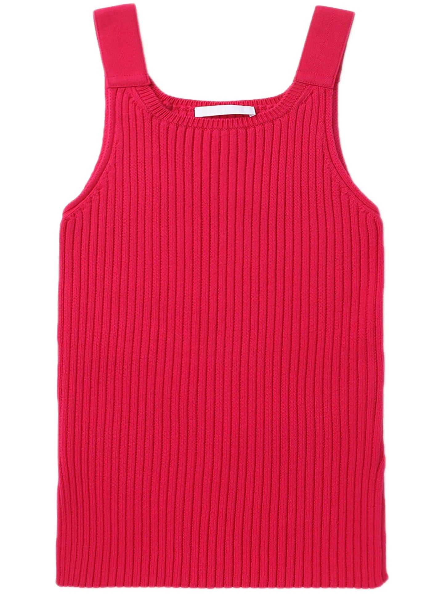 side-slit ribbed-knit tank top