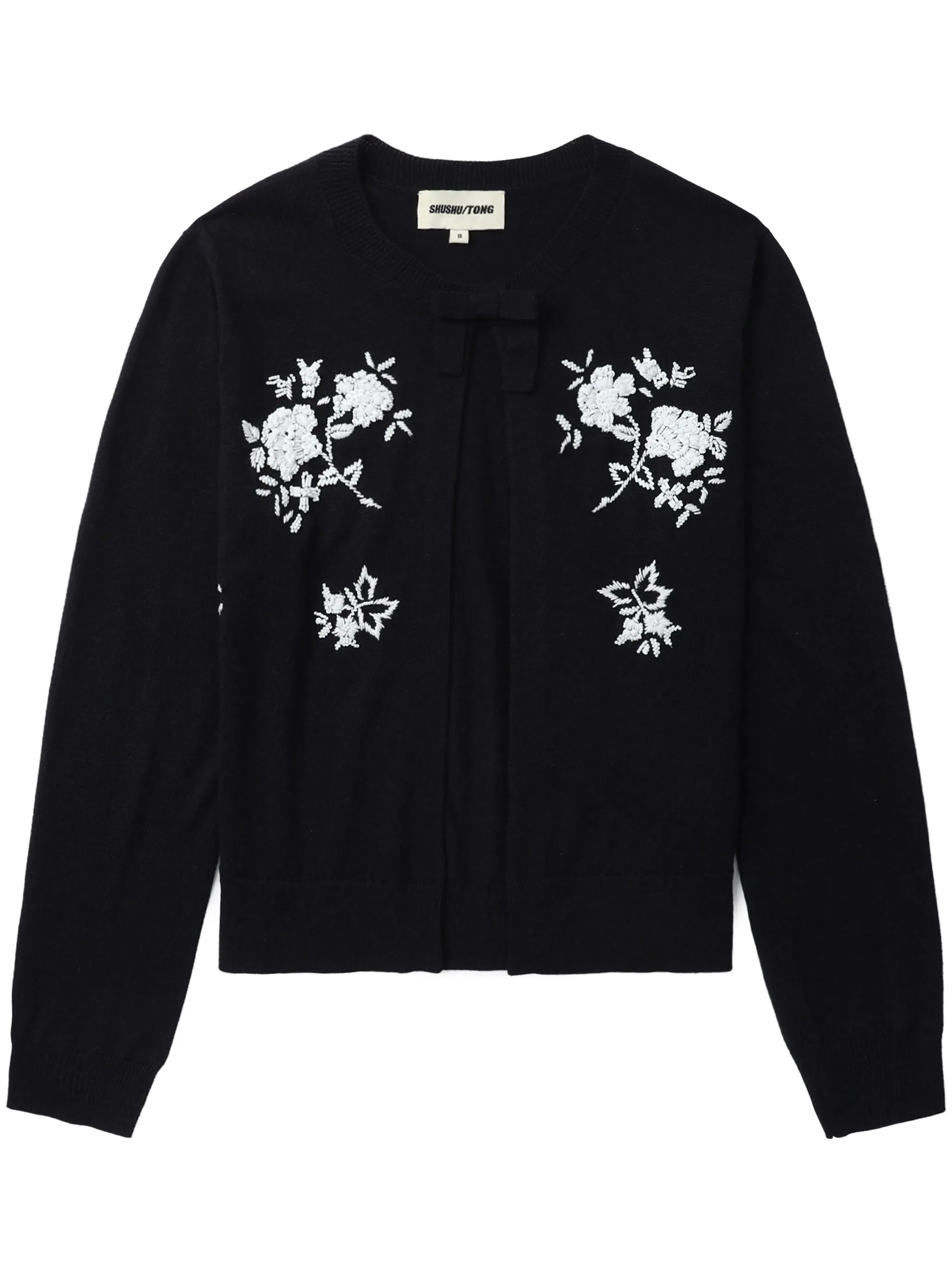 floral-embroidered silk-cashmere cardigan