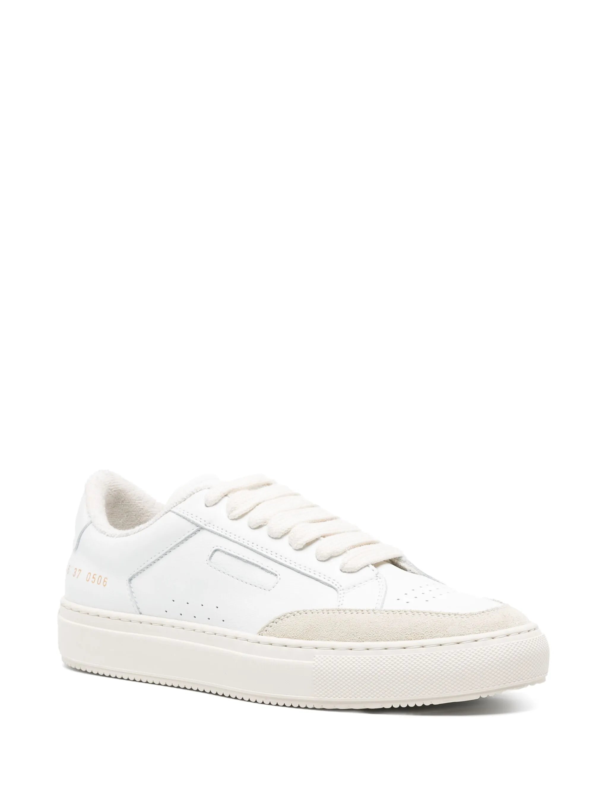 stamped-numbers leather sneakers