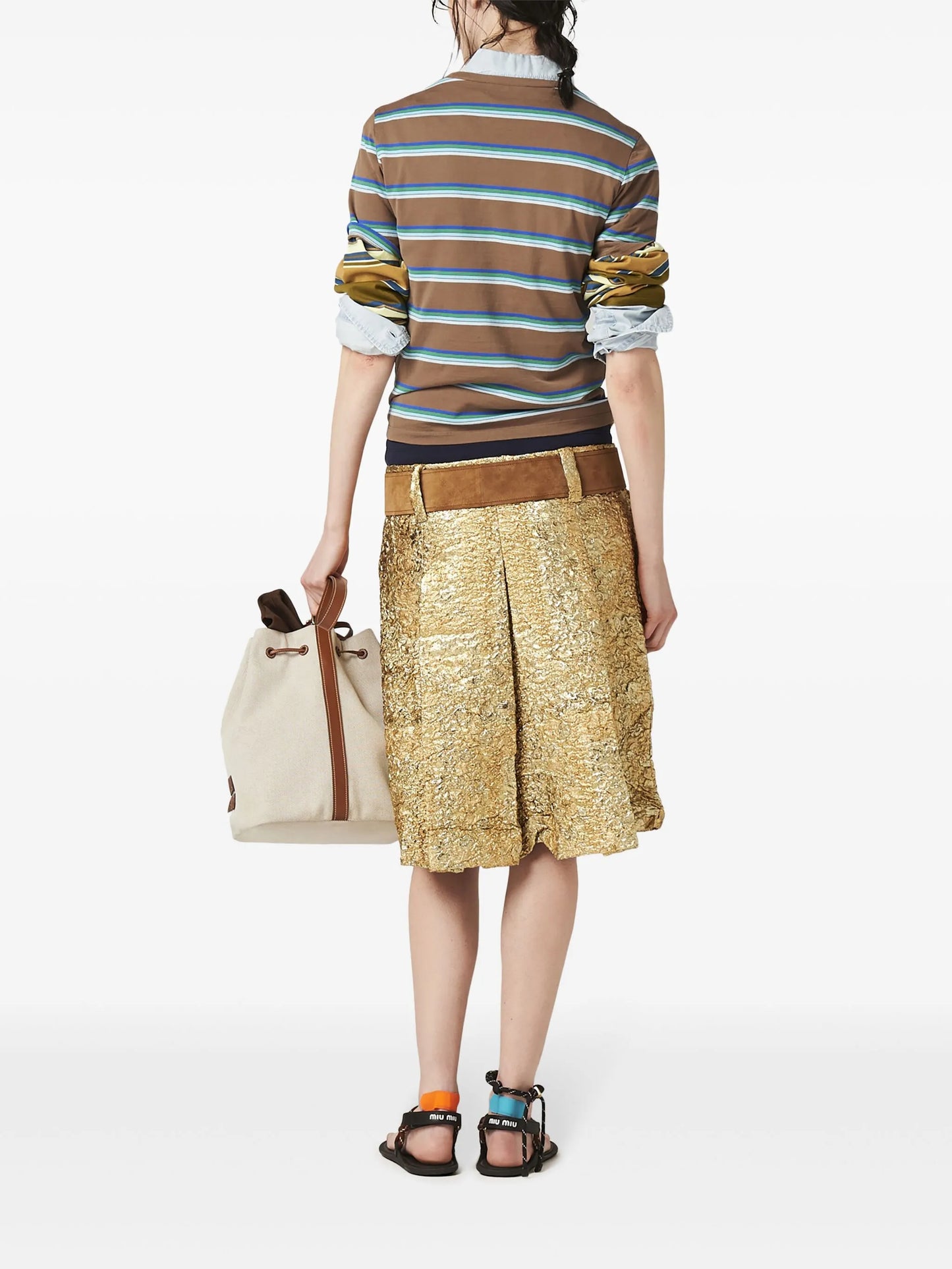 Cloquet lamé jacquard miniskirt
