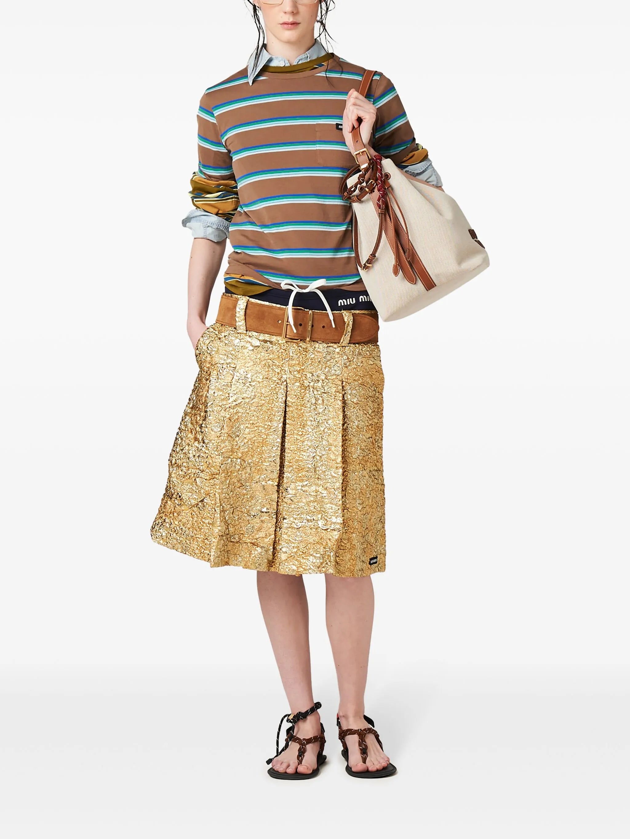 Cloquet lamé jacquard miniskirt