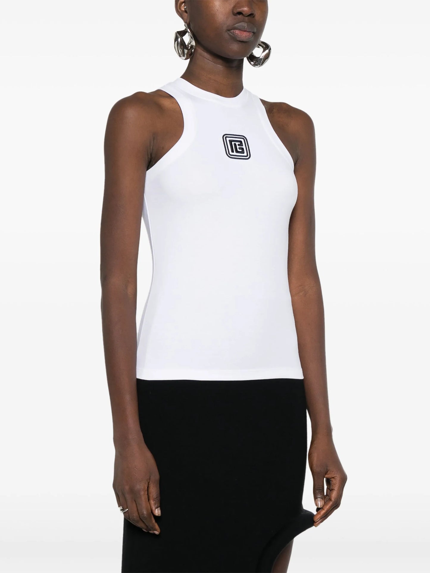 logo-embroidered top