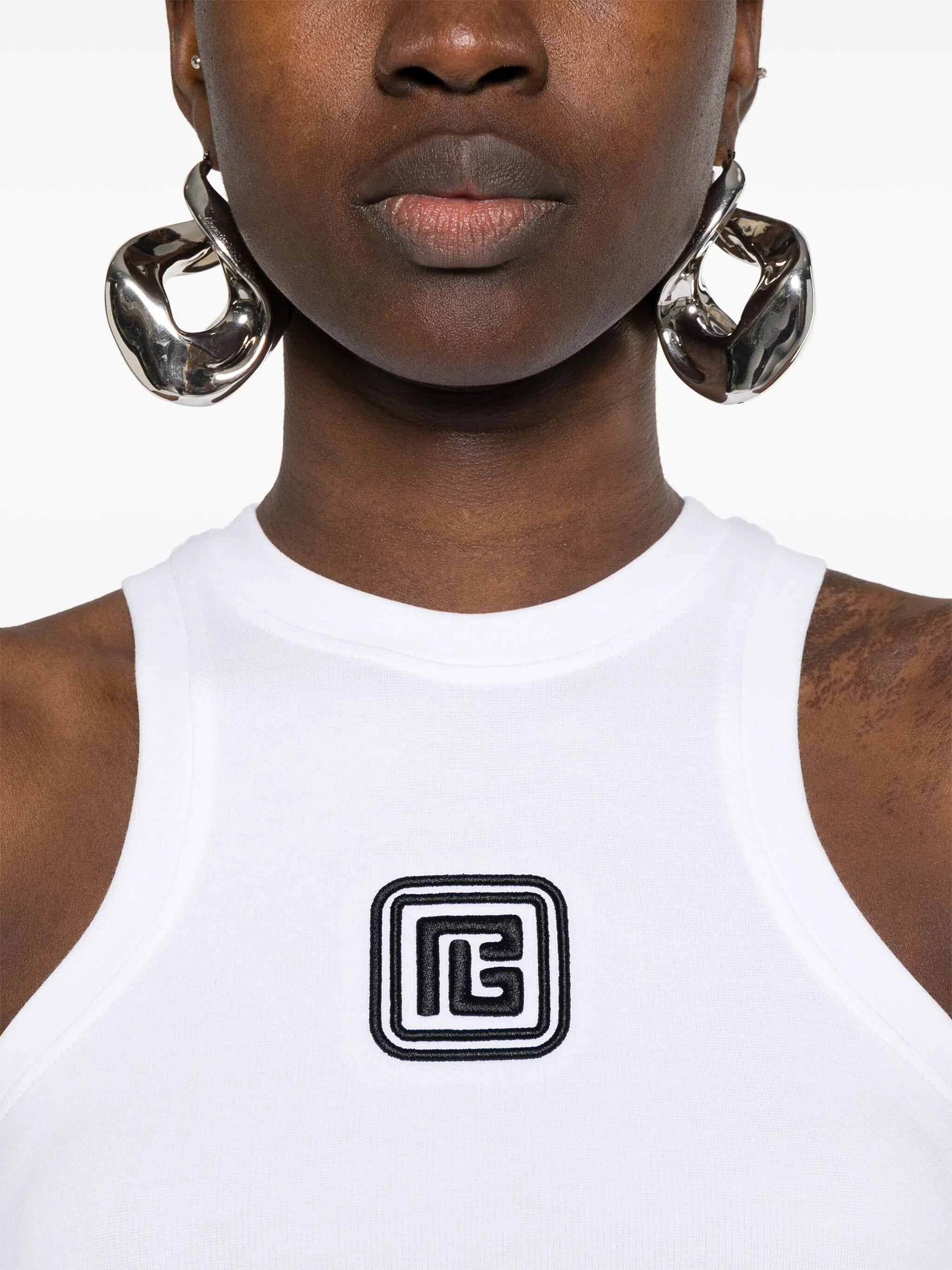 logo-embroidered top