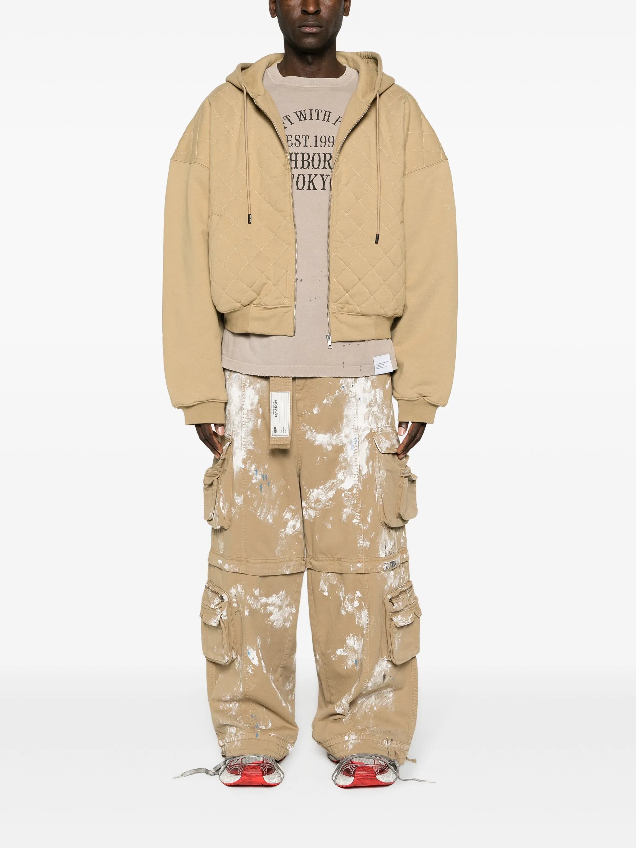 paint-splatter cargo jeans