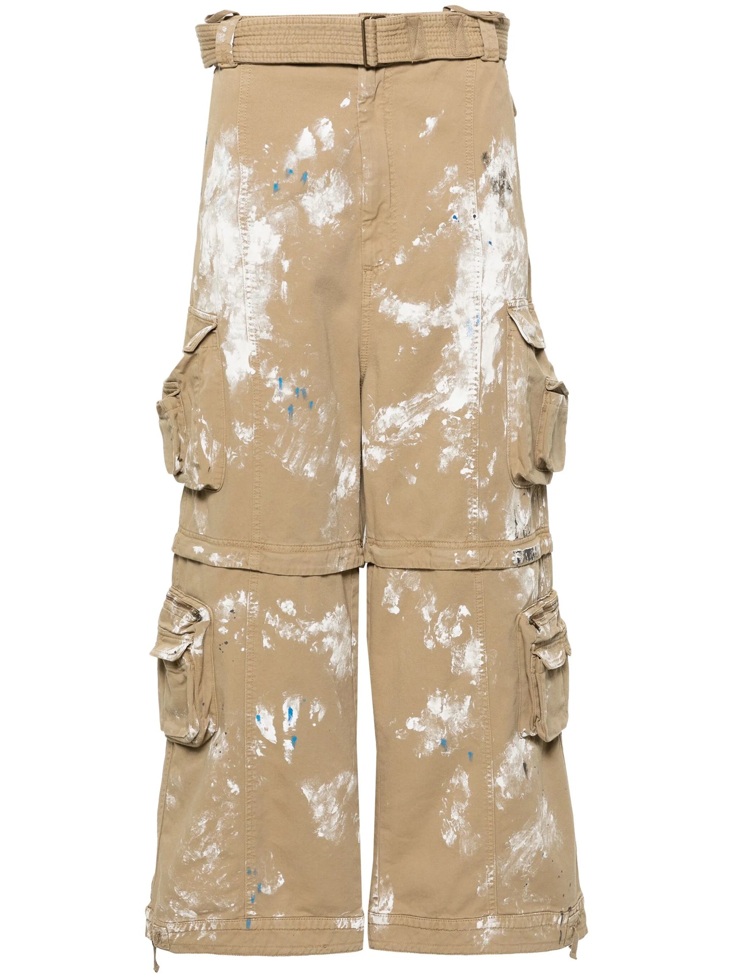 paint-splatter cargo jeans