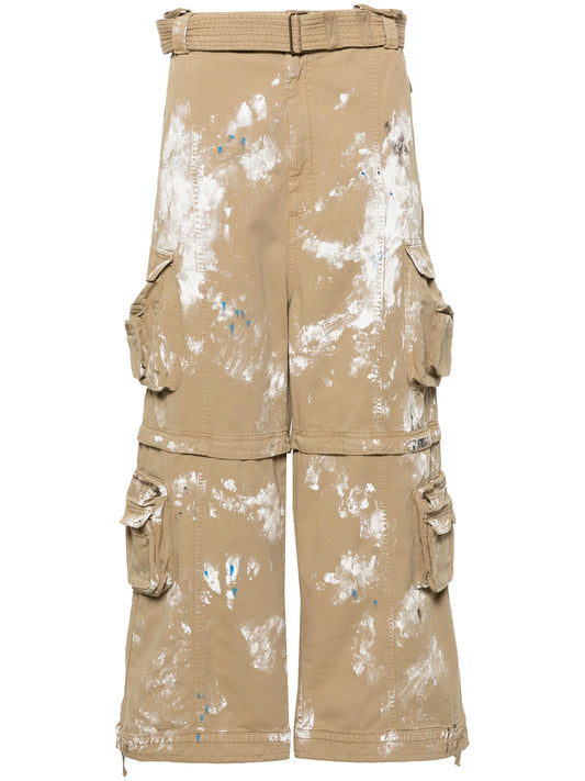 paint-splatter cargo jeans