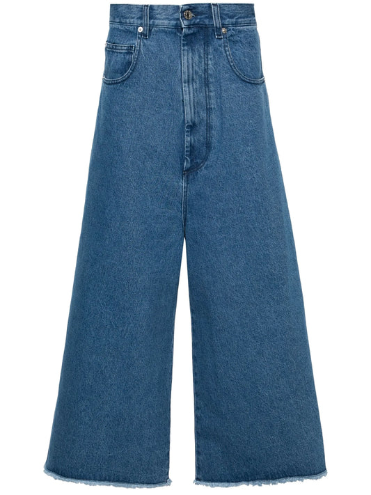 wide-leg cropped jeans