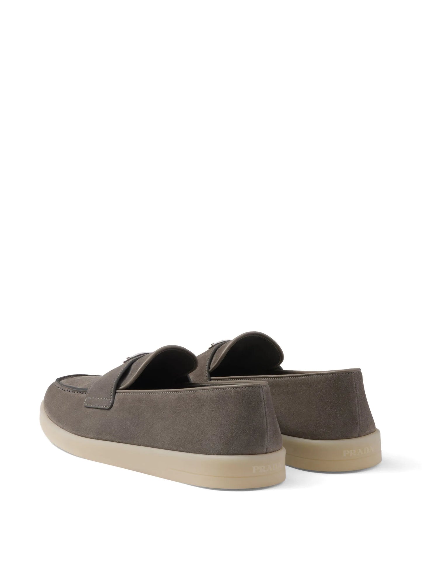 enamel-triangle-logo suede loafers