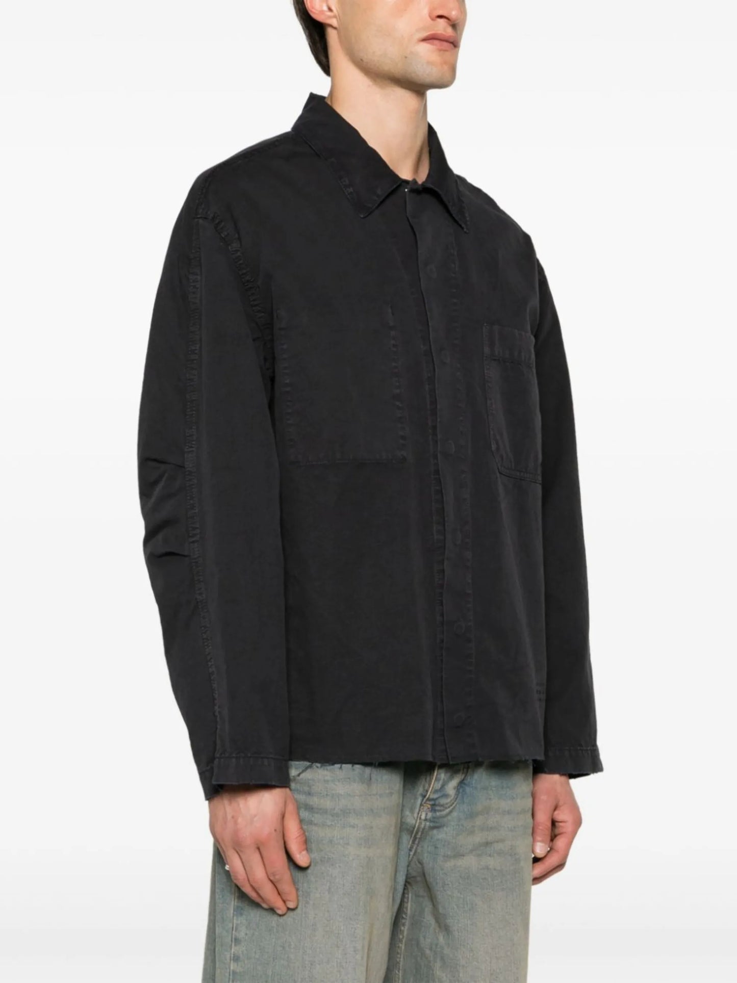 raw-hem shirt jacket