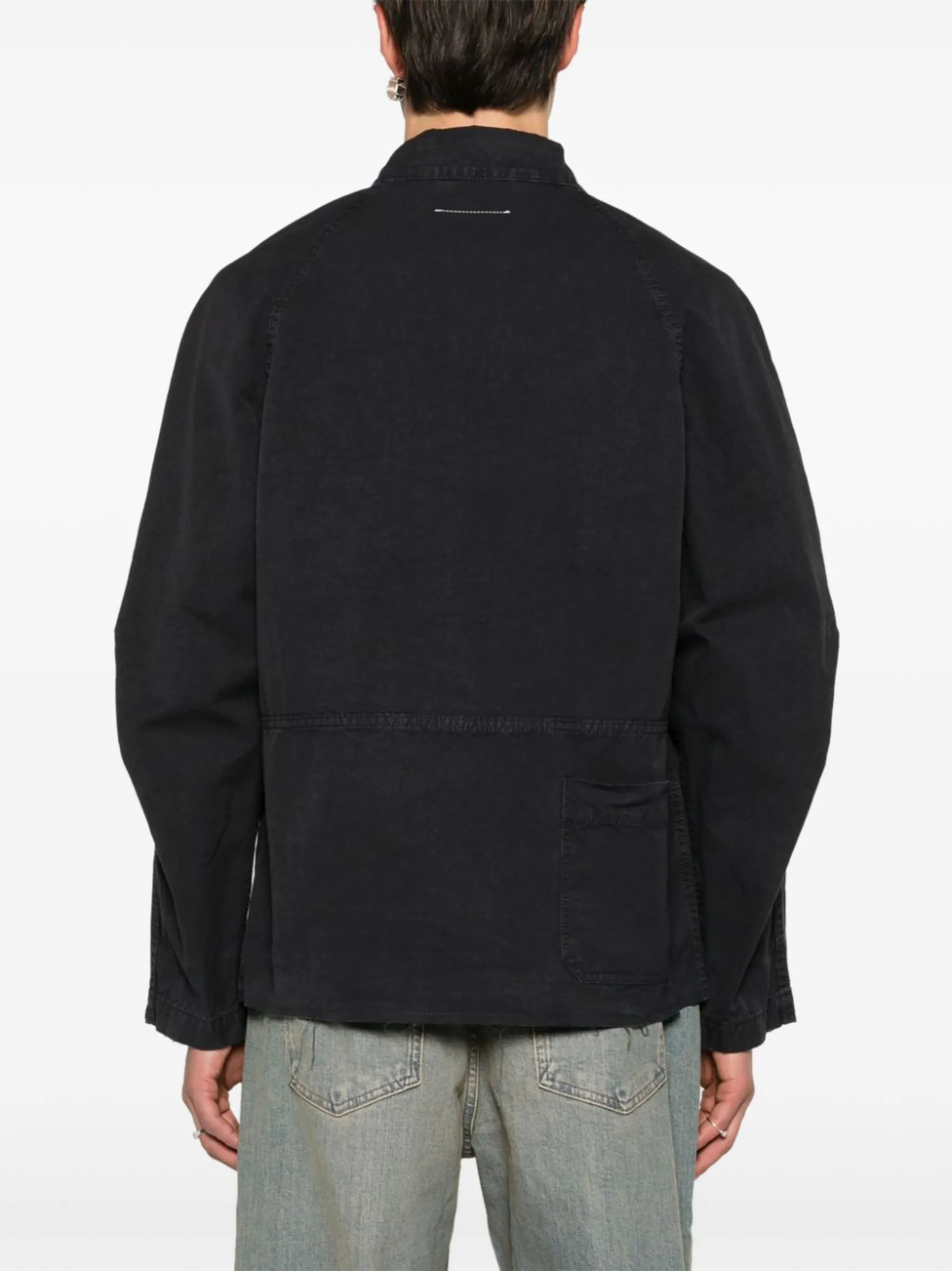 raw-hem shirt jacket